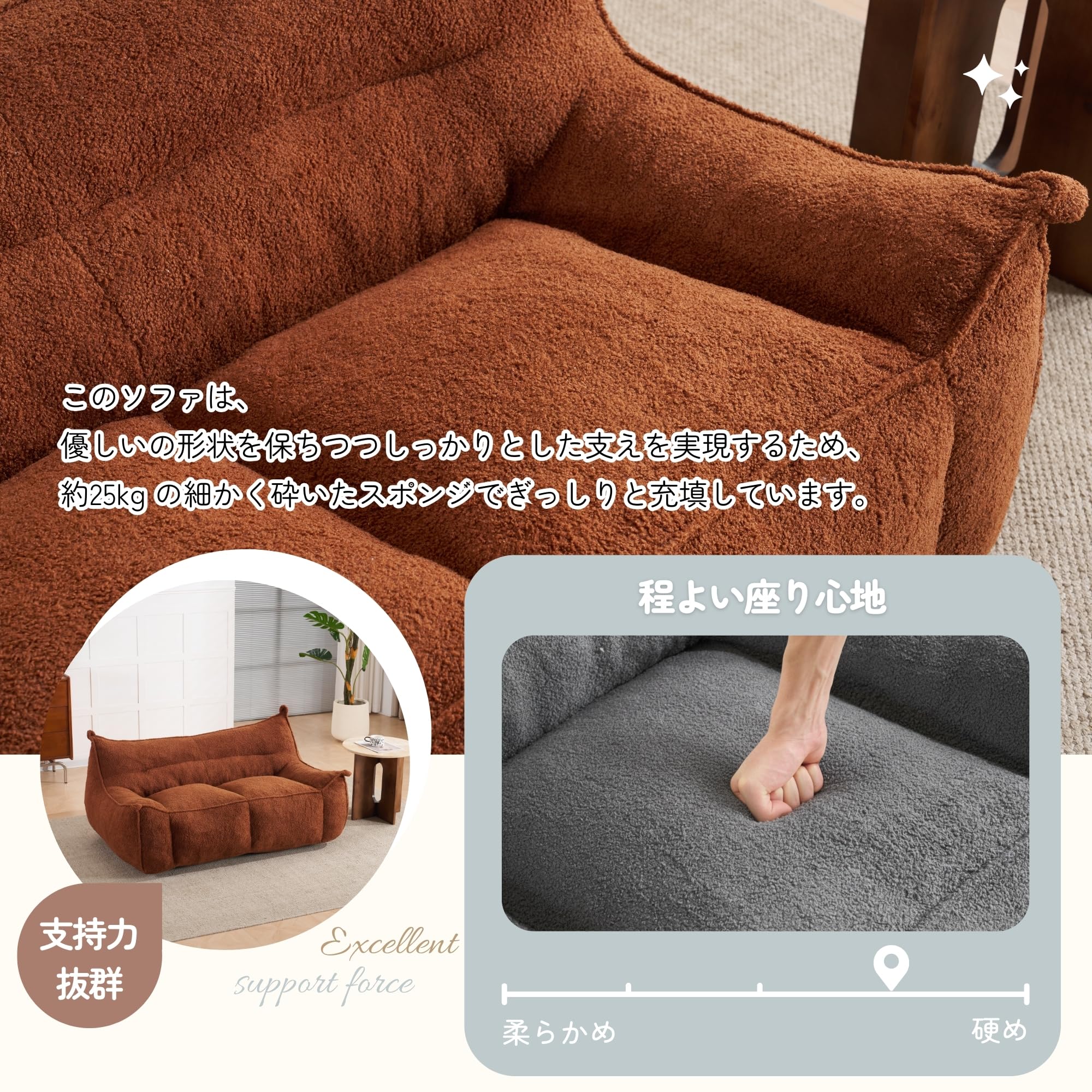 【set品】ライトグレー クッションソファー 1人掛け シンプル 耐荷重150 Amazon｜JvFun ソファ 一人掛け クッションソファー 座椅子 完成品 幅