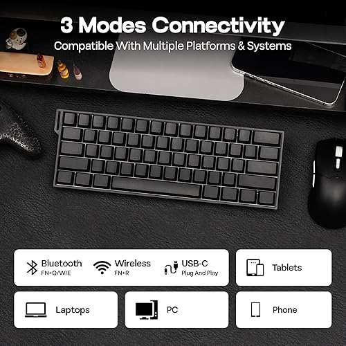 Miniatura 5 de MechLands Aula Mini60 HE PRO Wireless Hall Effect Gaming Keyboard, 4000mAh, SOCD & DKS, Magnetic Keyboard with Fast Trigger, Adjustable Actuation,
