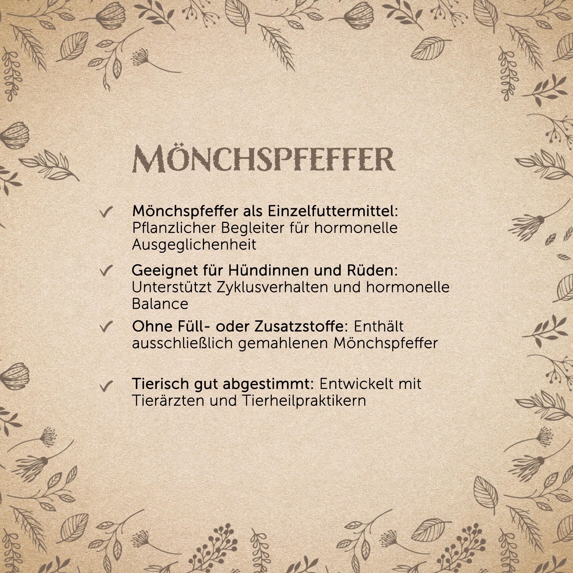 Waldkraft Mönchspfeffer für Hunde Nachfüllpack | 100 % Vitex Agnus-castus Pulver | Unterstützung der natürlichen Hormonbalance für Rüden & Hündinnen | 200 g