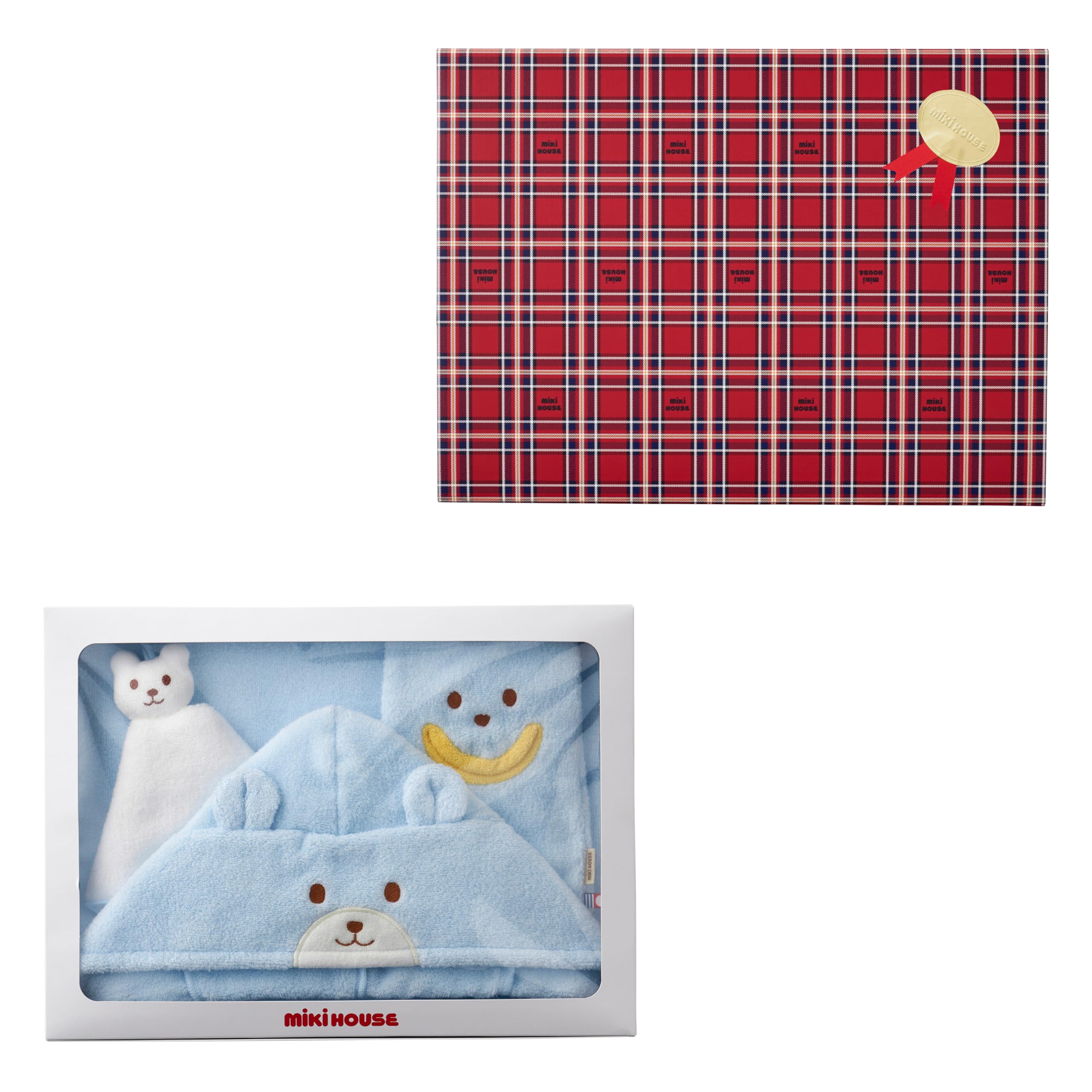 Amazon.co.jp: [ミキハウス] 無撚糸パイルバスポンチョセット 【ギフト