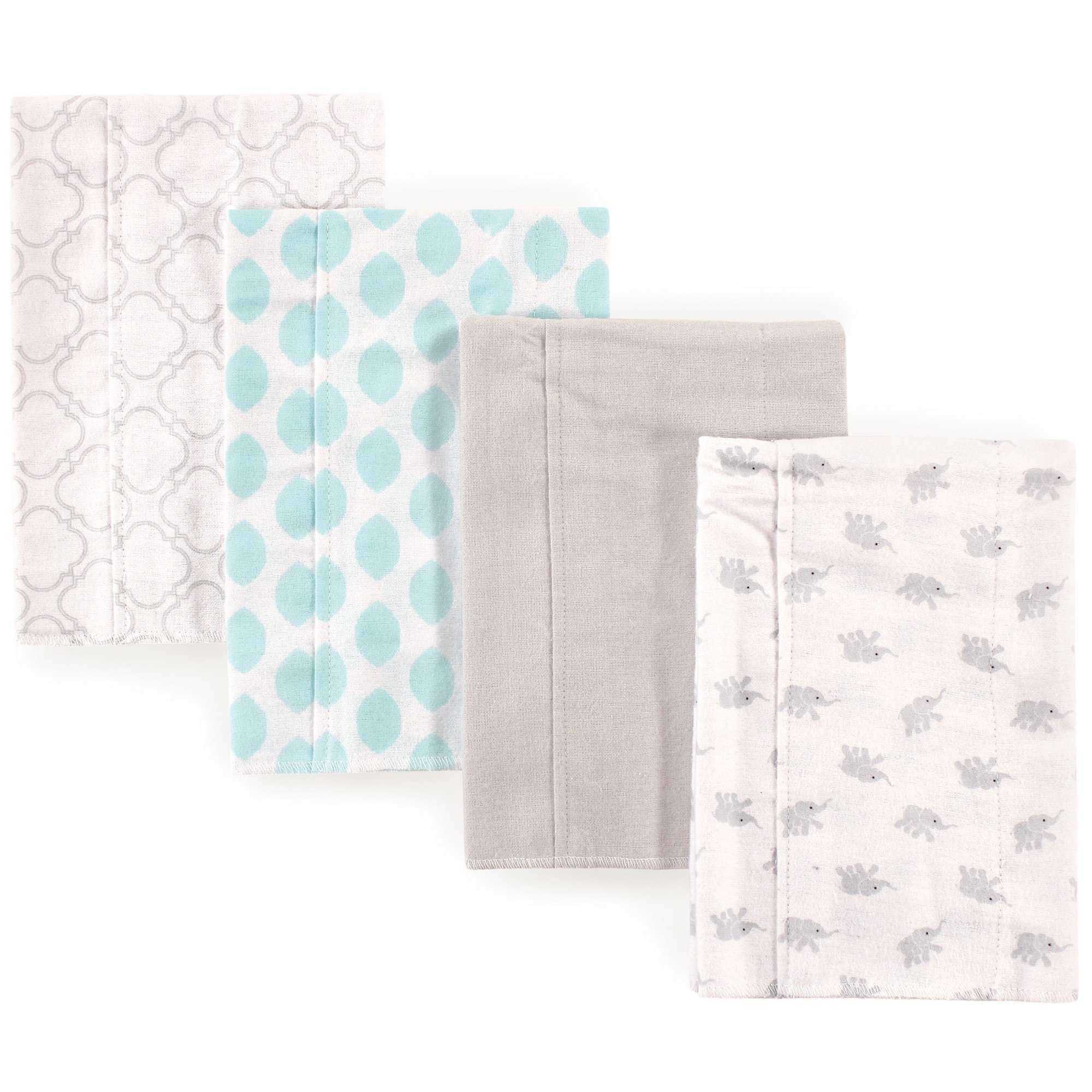 Luvable Friends Bebé, unisex Flannel Burp Cloth, 4 Pack Billetera