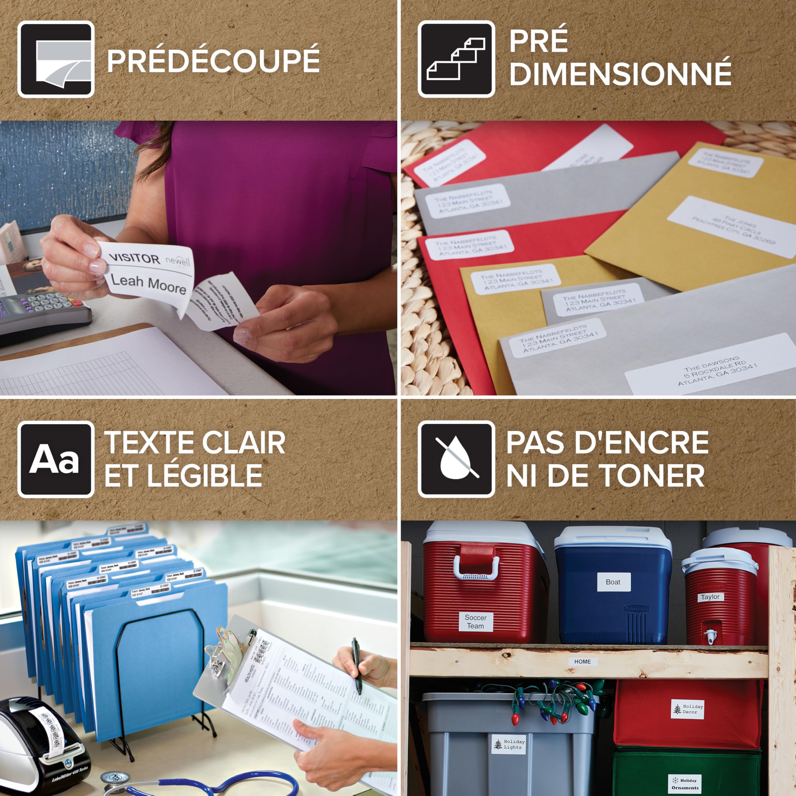 DYMO LW étiquettes de retour autocollantes | 25 mm x 54 mm | 6 rouleaux 500 étiquettes faciles à décoller (lot de 3.000) | pour les étiqueteuses LabelWriter