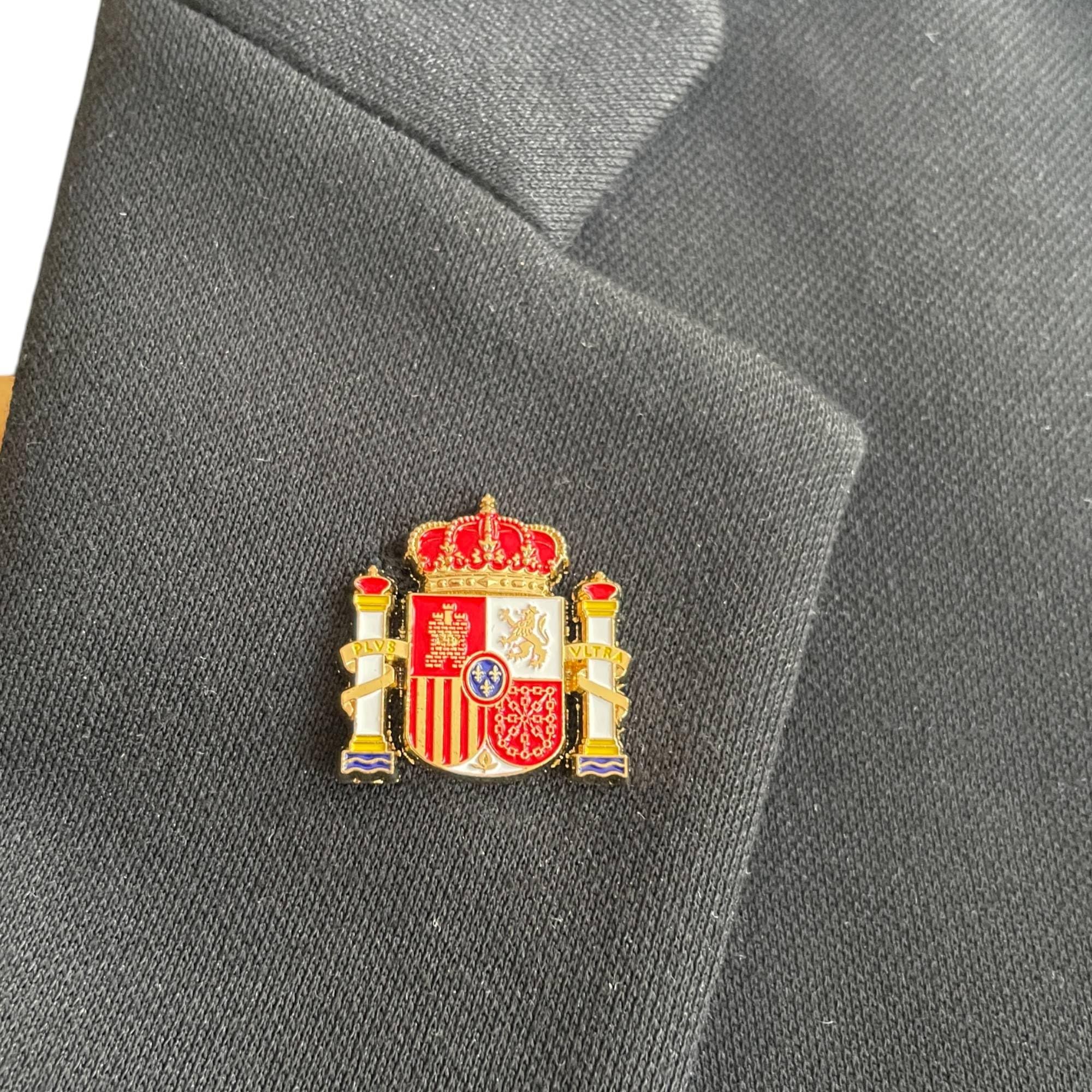 Aleación Zamak Pin Escudo Reino de España 2,5x2 cm Broche Mariposa Emblema Nacional