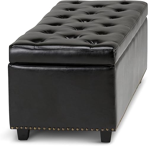 Miniatura 140 de Otomano rectangular de almacenamiento Simpli Home Hamilton, Marrón café Marrón café,Azul aguamarina,Cloud gris,Marrón desteñido,Marrón oscuro