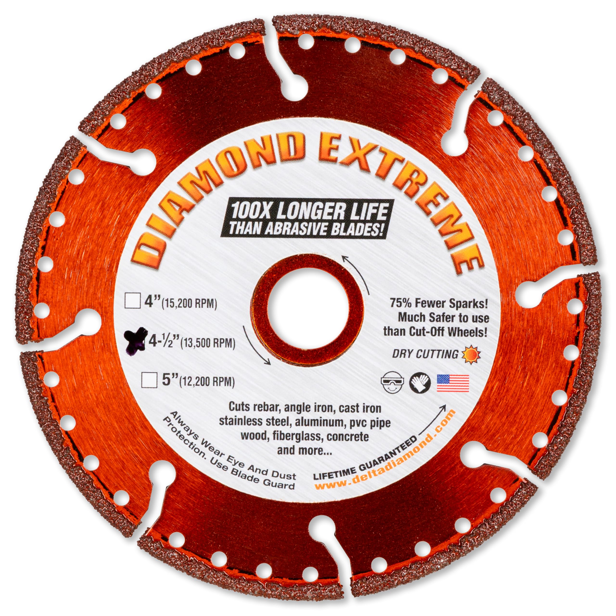 Diamond Extreme Metal Cut Off Wheel 4 1/2 Inch, Heavy-Duty All Purpose Metal Cutting Diamond Blade for Rebar, Steel, Iron & More