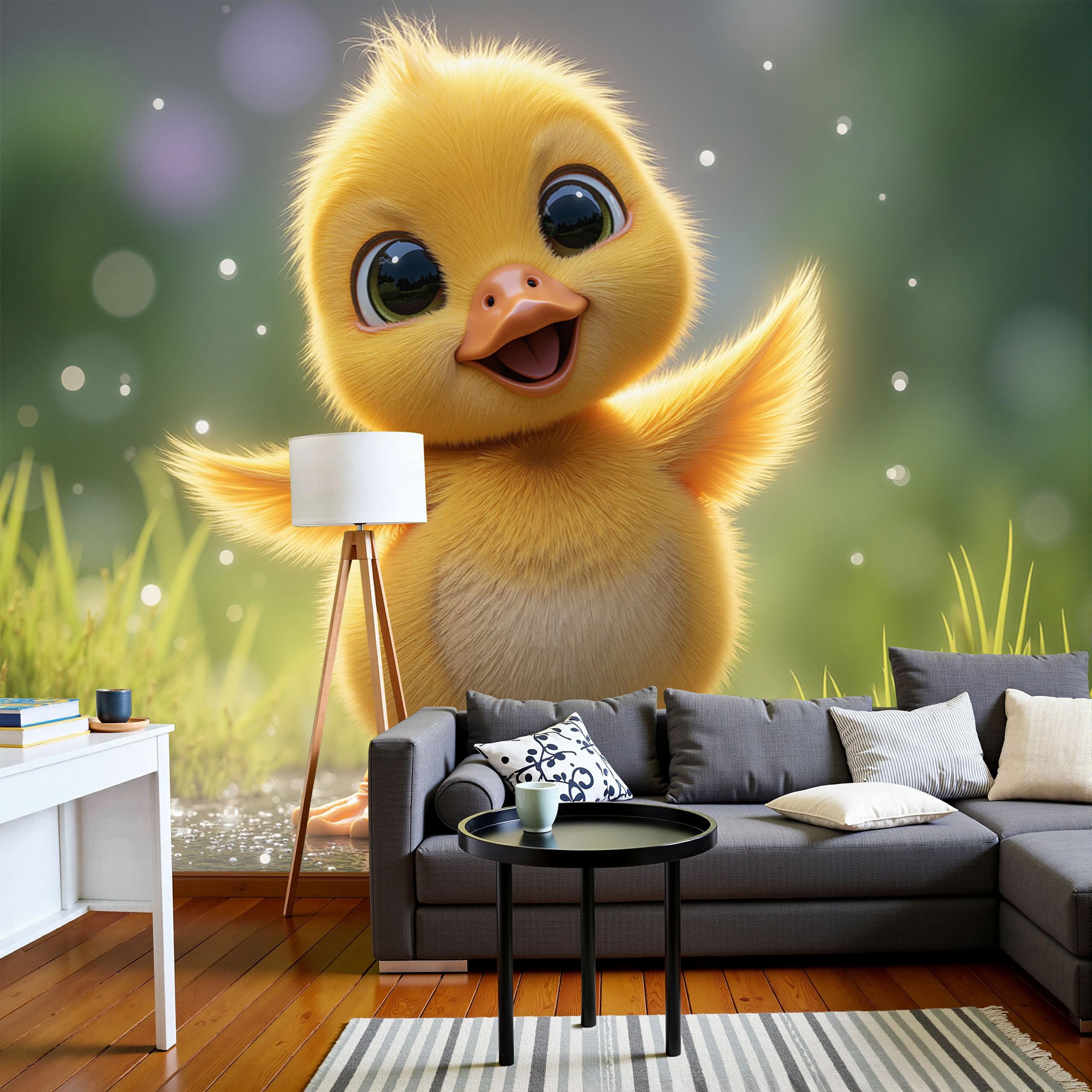 Papier peint panoramique 400x280cm avec illustration de canard mignon 3D