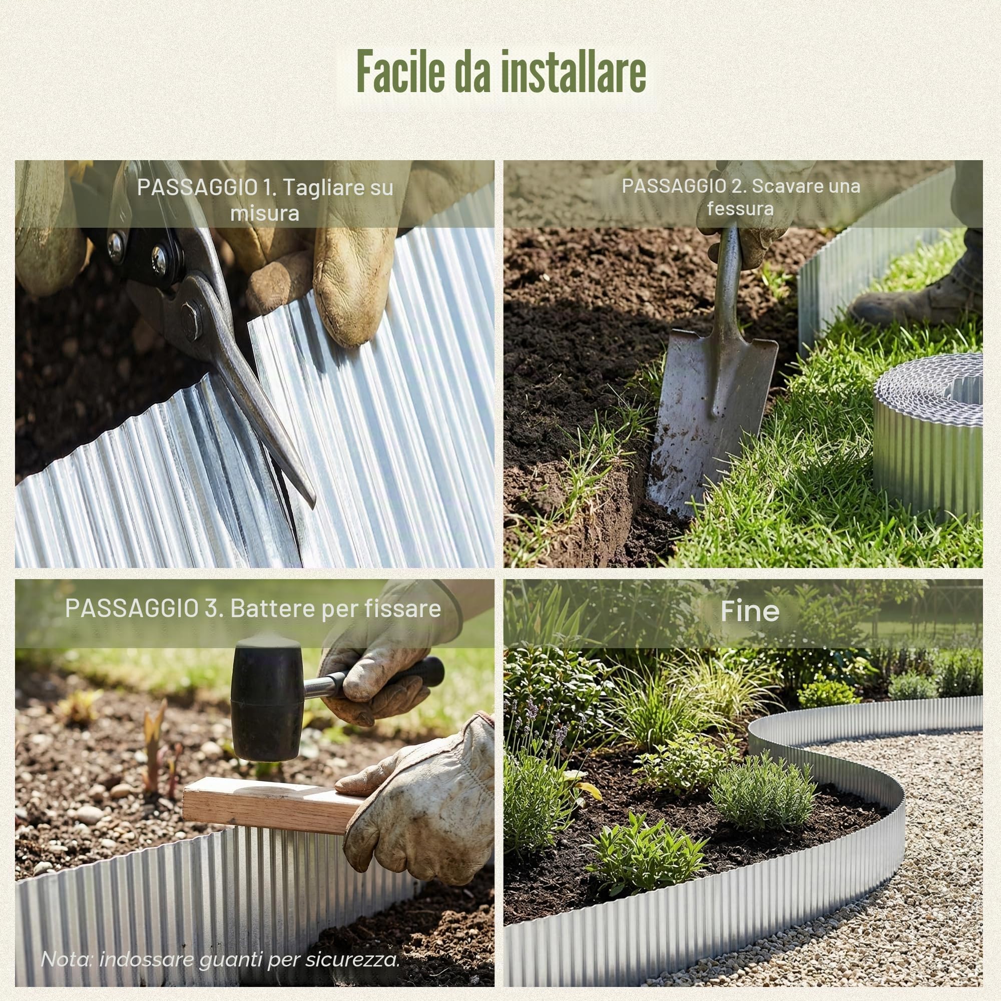 Bordo per Giardino 6M Bordatura in Metallo per Prato e Giardino Altezza 15cm Acciaio Corten Bordo Aiuola Spessore 0,3 mm Ondulati Flessibile Bordo per Giardino Prato Aiuola