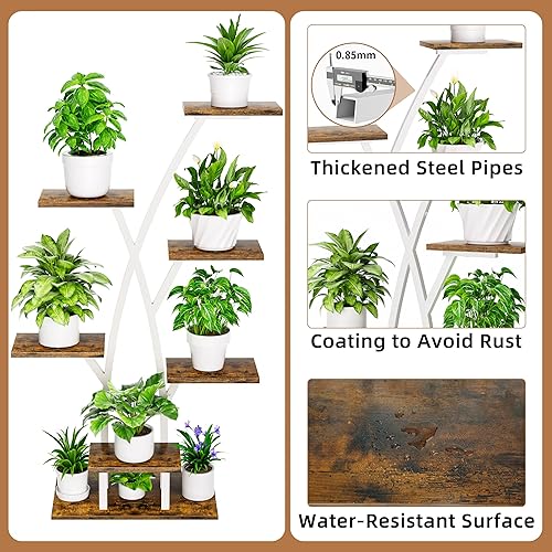 Miniatura 5 de Soporte para plantas de interior con luces de crecimiento - Estante de plantas de 7 niveles para interiores, soportes de esquina para plantas de