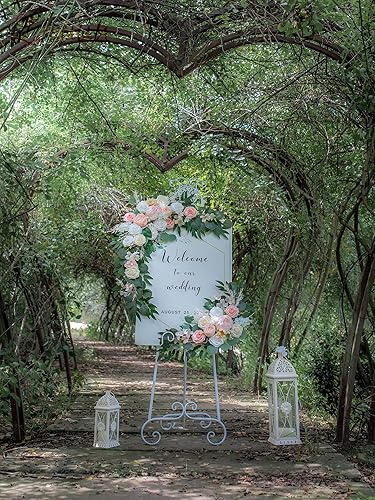 Miniatura 5 de Lisuun Flores de arco de boda, flores artificiales para decoración, guirnalda de flores grandes para boda romántica en anticipación y ceremonia de