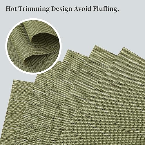 Miniatura 103 de Leetaltree - Manteles individuales, resistentes al calor, antideslizantes, para mesa de comedor, lavables, duraderos, tejido de PVC