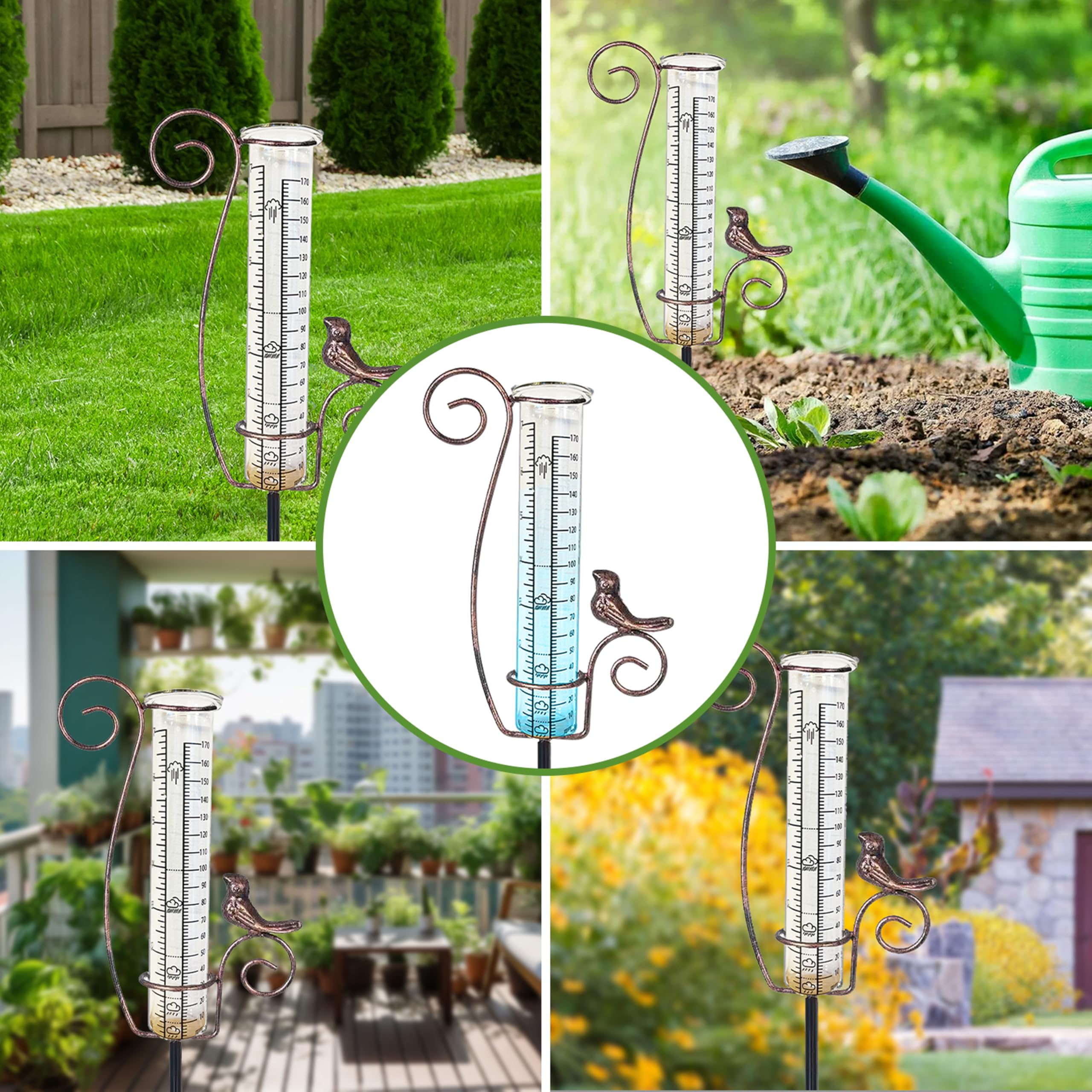 Regenmesser – Regenmesser für Garten – Frostbeständiges Glas – Niederschlagsmesser – Flexibel platzierbar – Gartendeko – Geschenk für Gartenliebhaber