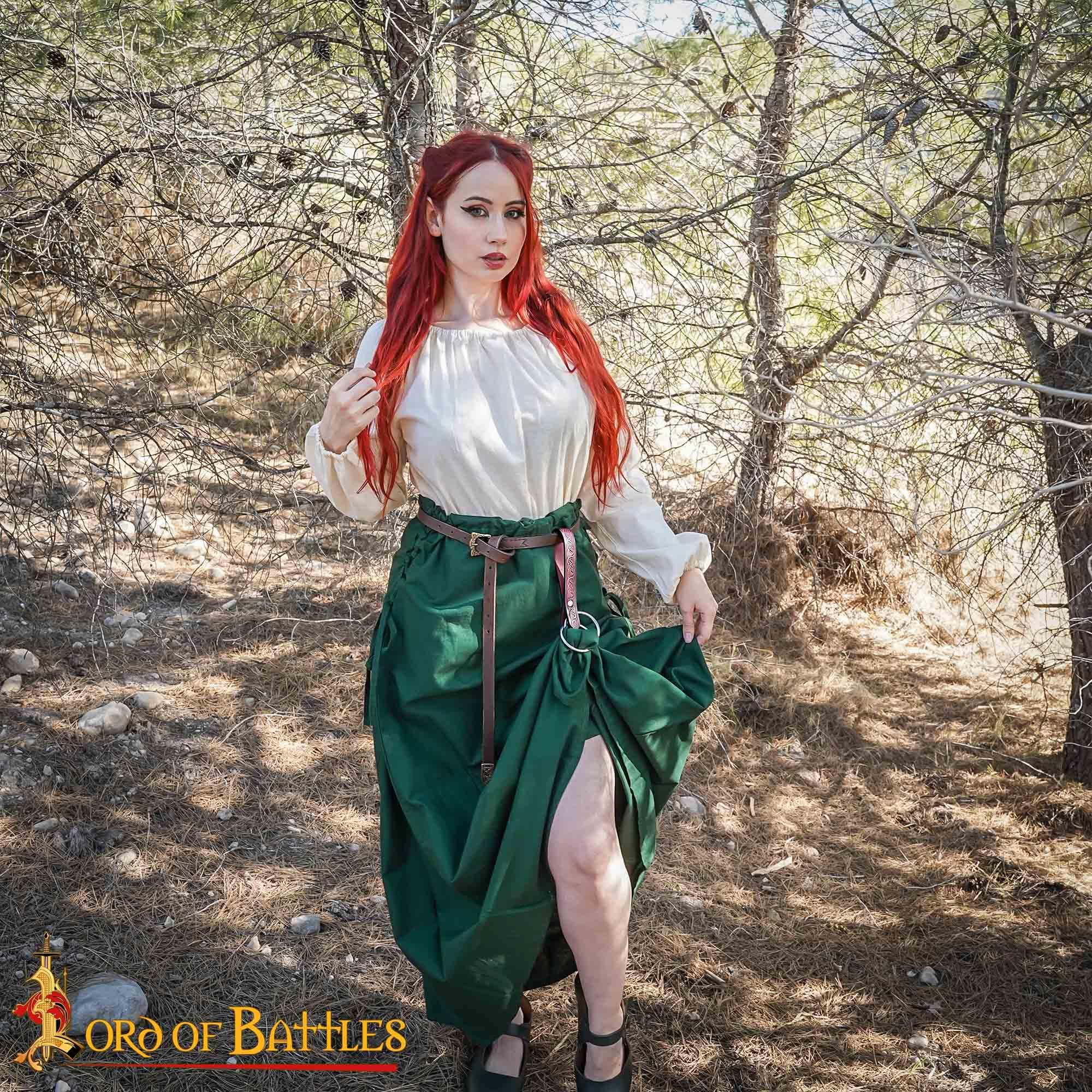 Lord of Battles 2pcs Skirt Hikes - Handmade 100% Full Grain Leather Waist Skirt Hoops Accessory for Renaissance Cosplay (Maroon) - Image 2