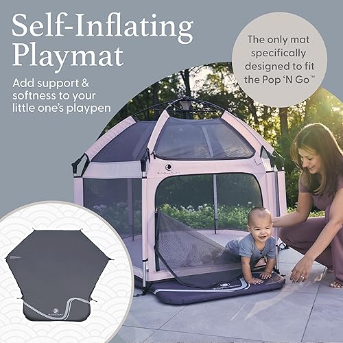 Miniatura 2 de Alfombra de juego para bebé Pop 'N Go Baby Playpen  Alfombra de juego autoinflable de 1.3 pulgadas de grosor para colocar debajo del corral Pop 'N