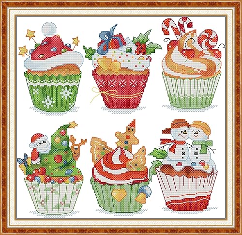 Miniatura 21 de Howie's Needlepoint Kits de punto de cruz, kits de bordado de patrón navideño preimpreso de 14 quilates, gama completa de kits de costura