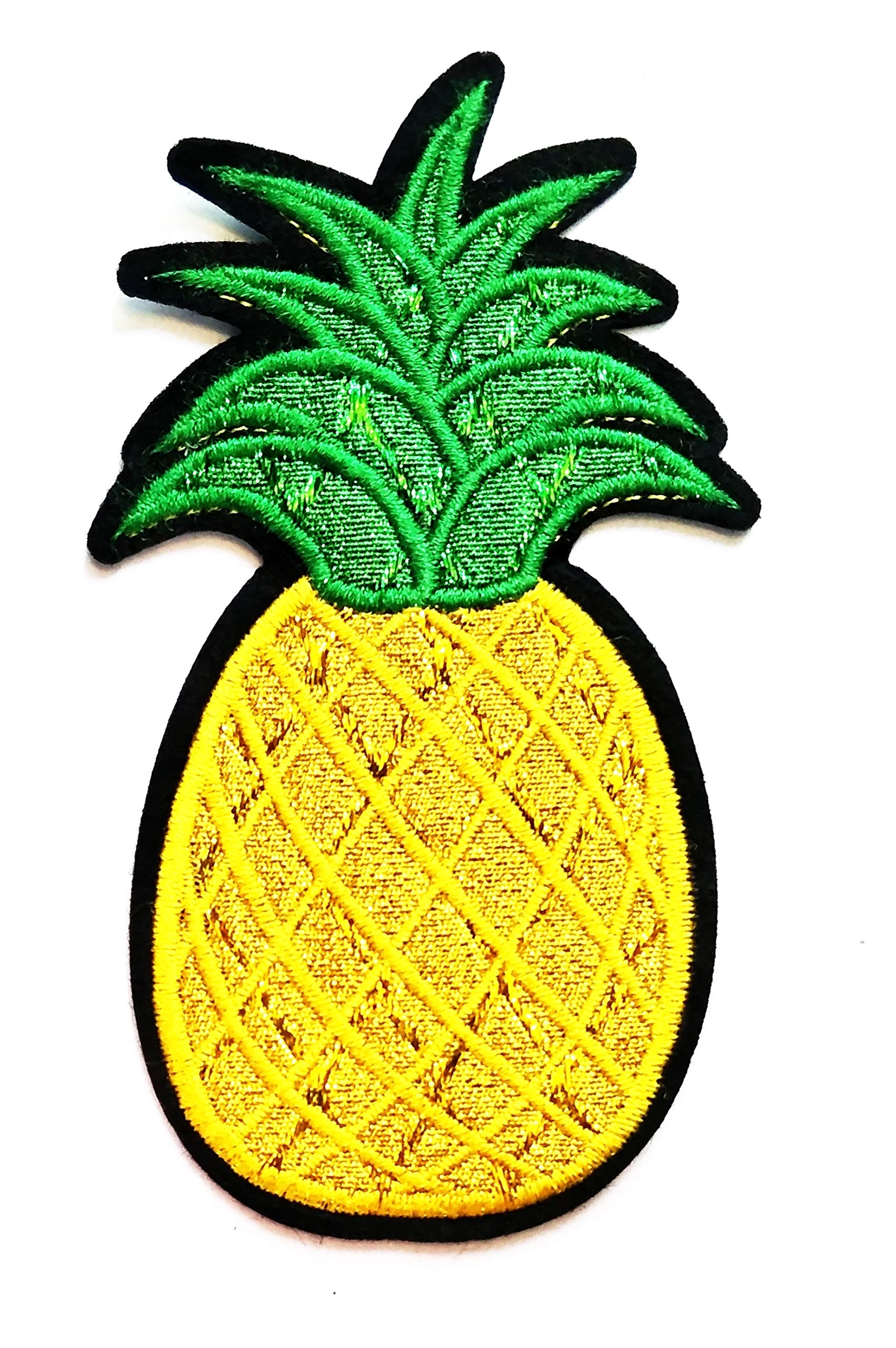 Nipitshop Patches Beautiful Pineapple Glistening Cartoon Kids Patch Embroidered Iron On Patch for Clothes Backpacks T-Shirt Jeans Skirt Vests Scarf Hat Bag