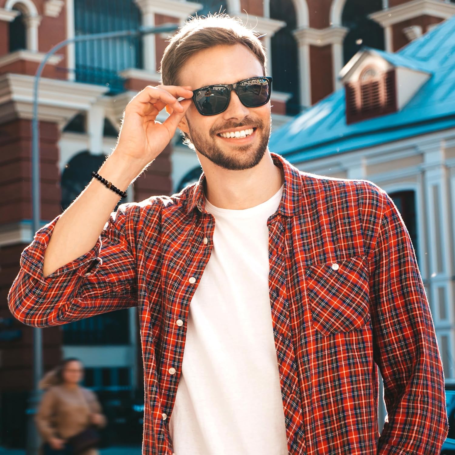 Seyaa Double Protection Natural Stone Bracelet for Men Teen Boys, Tiger Eye Black Onyx 8mm Handmade Bead Bracelet Crystal Bracelet Bring Luck - Image 8