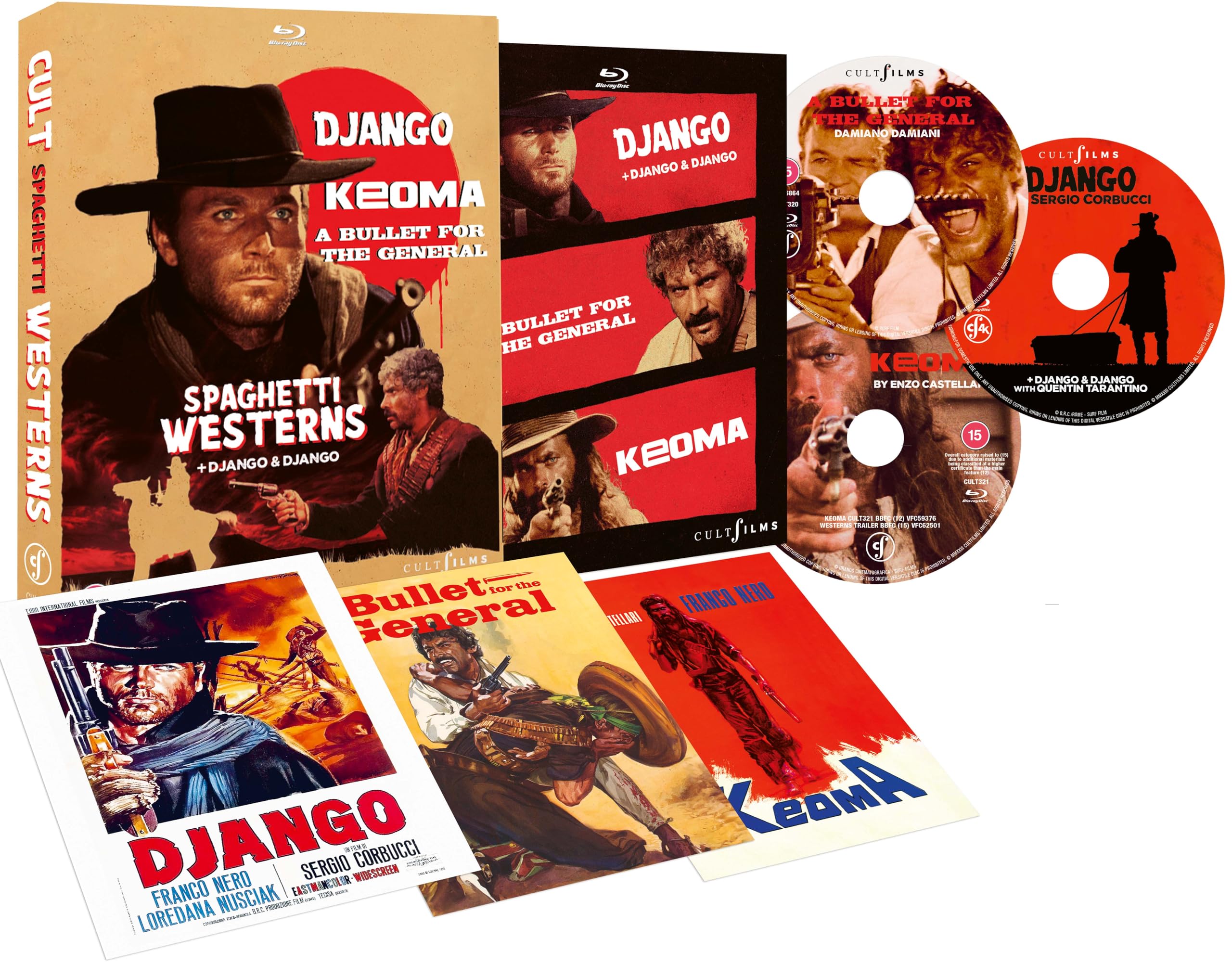 Cult Spaghetti Westerns (Django & Tarantino Bonus + Keoma + Bullet for the General (Region Free)