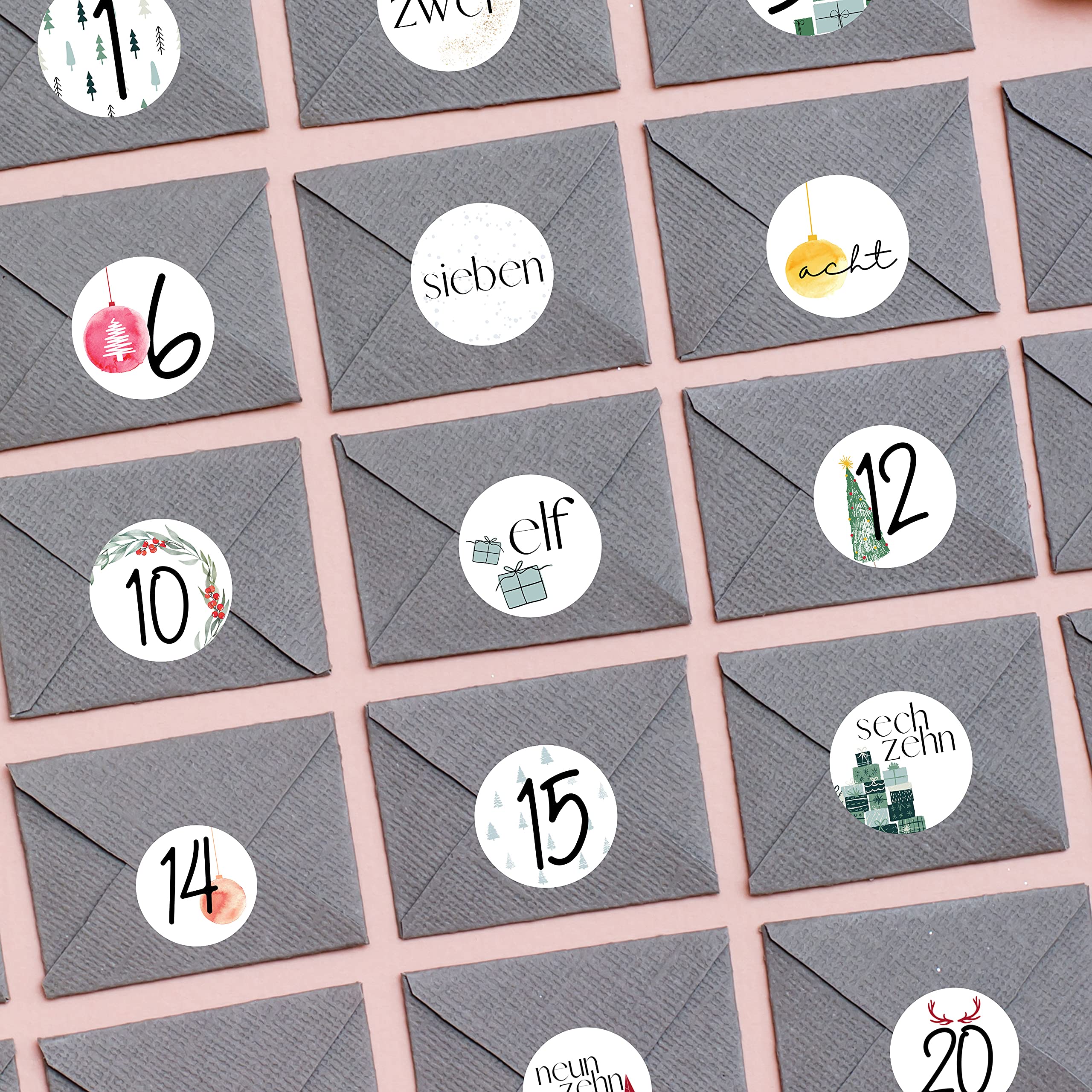 Adventskalender Aufkleber Set (Zahlen 1-24) Sticker Produktbild-Vorschau 9