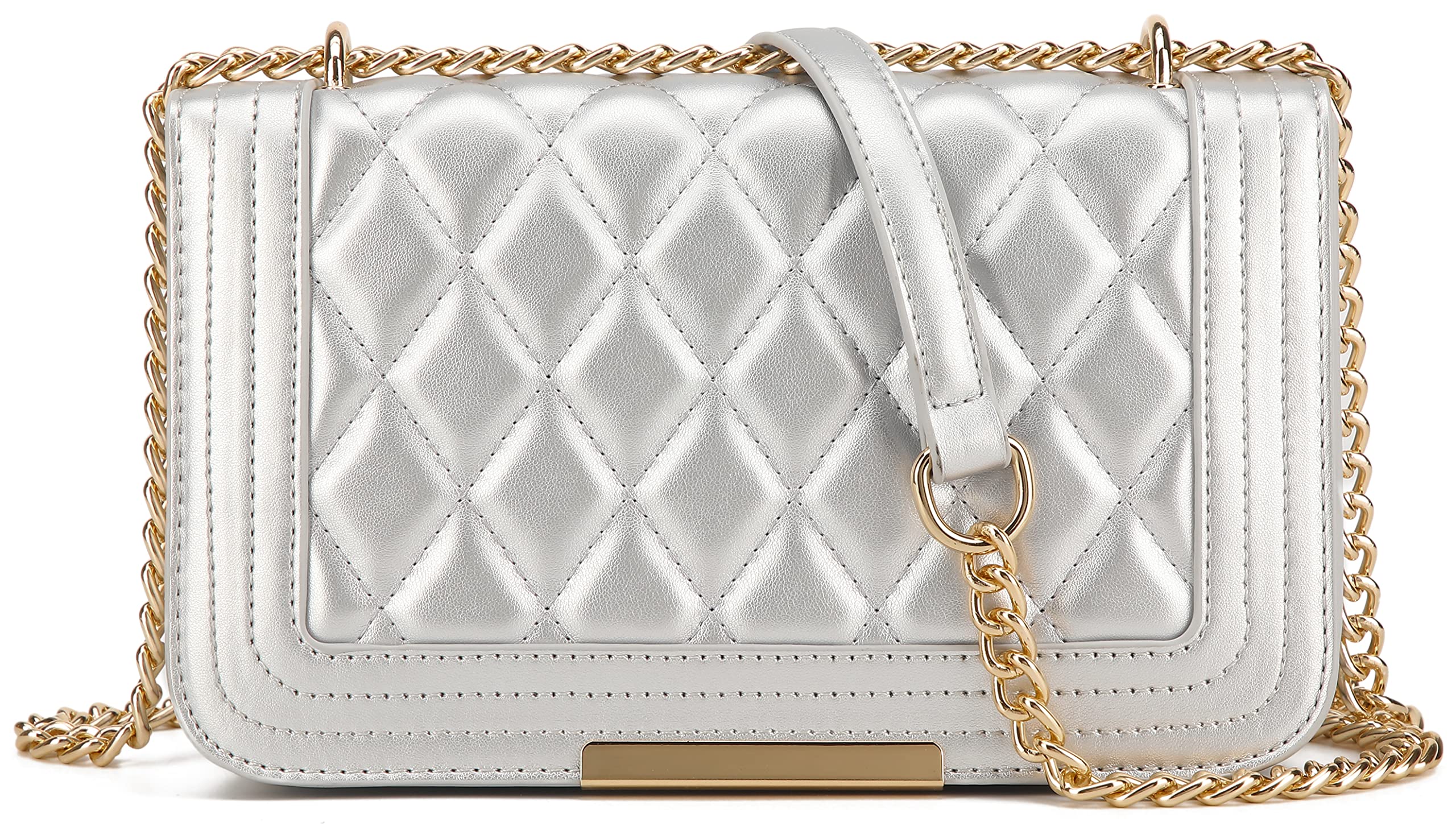 lola maeCrossbody Bags for Women Fashion Quilted Shoulder purse with Convertible Chain Strap Classic Satchel Handbag