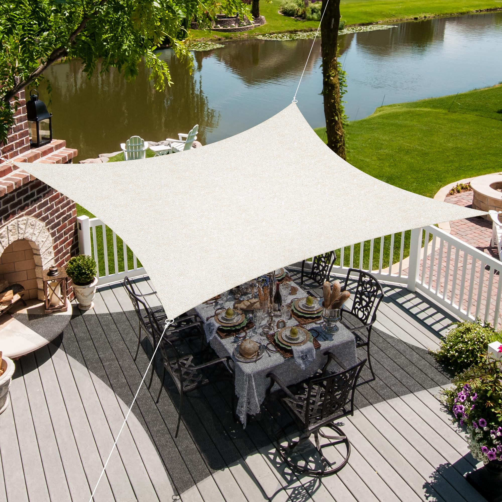 Filet D'Ombrage 90% 2.5x4.5m Beige - Toile Protection Solaire UV Jardin Pergola Patio Avec Œillets, 200g/m²