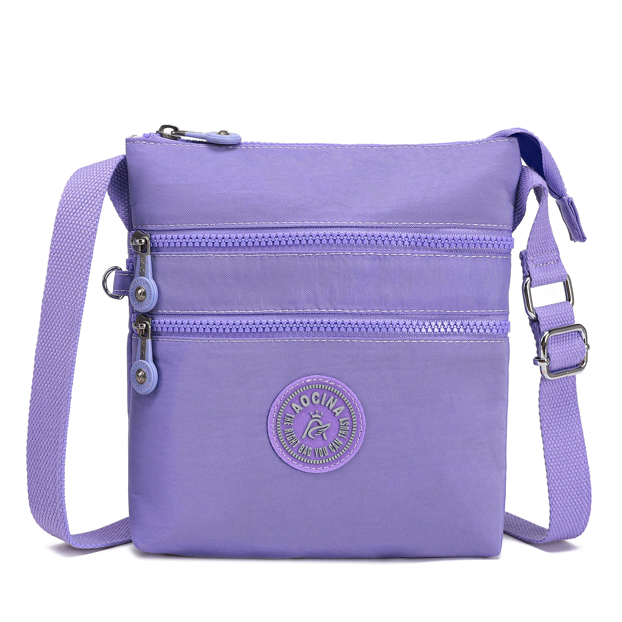 AOCINA Nylon Crossbody Bags for Women Multi Pocket Small Cross Body Purse Lightweight Travel Phone Purses Shoulder Handbags