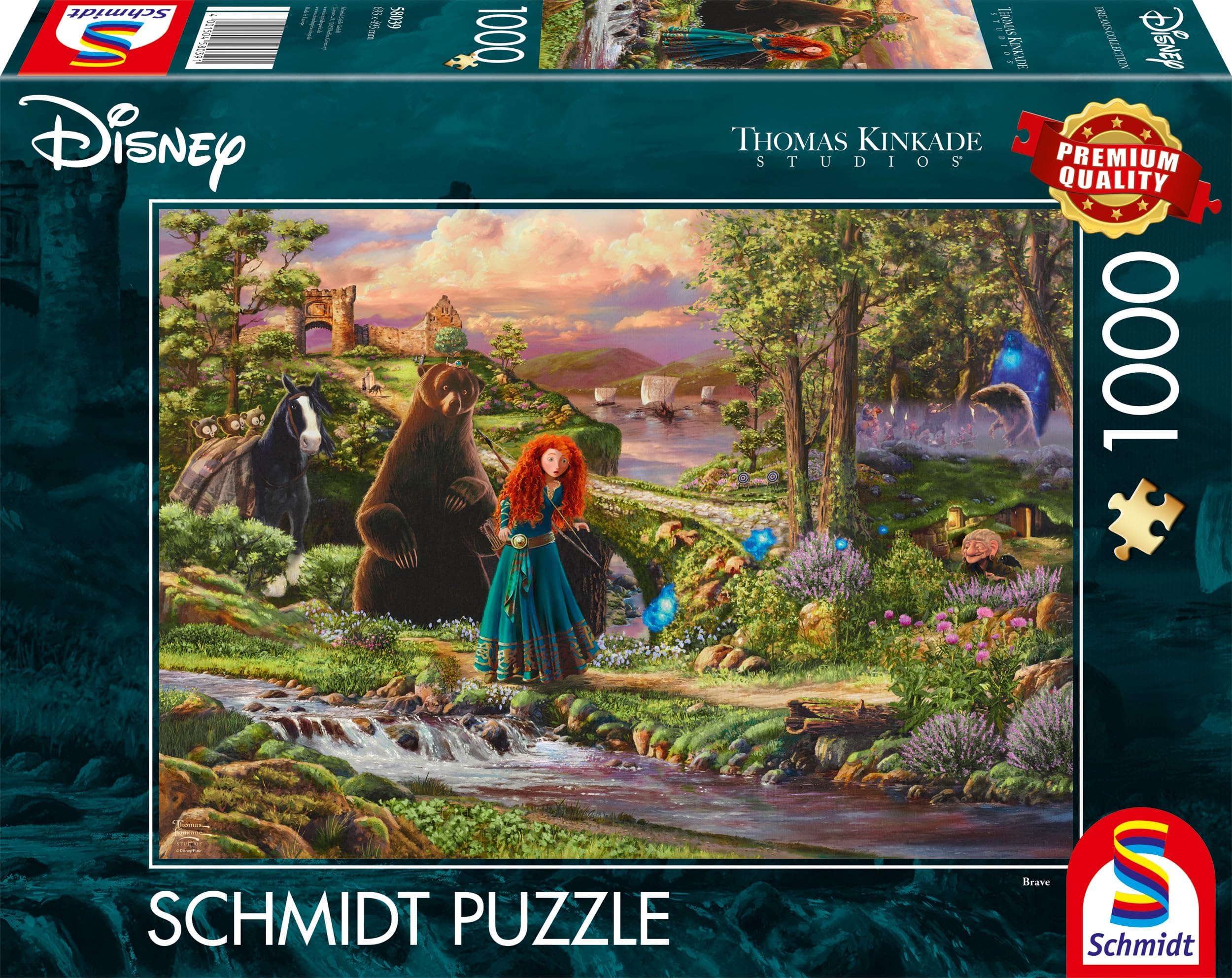 Spiele 58039 Disney, Brave, Merida, Thomas Kinkade, 1000 Piece Jigsaw Puzzle, Multi-Coloured