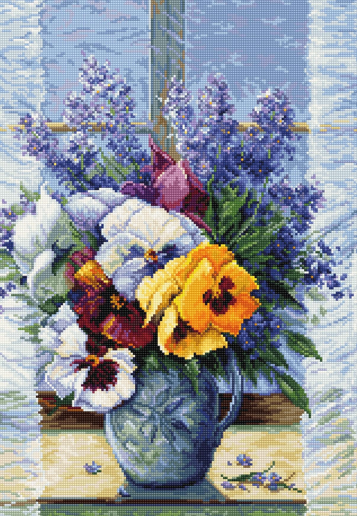 Luca-S Bouquet With Pansies Cross Stitch Kit