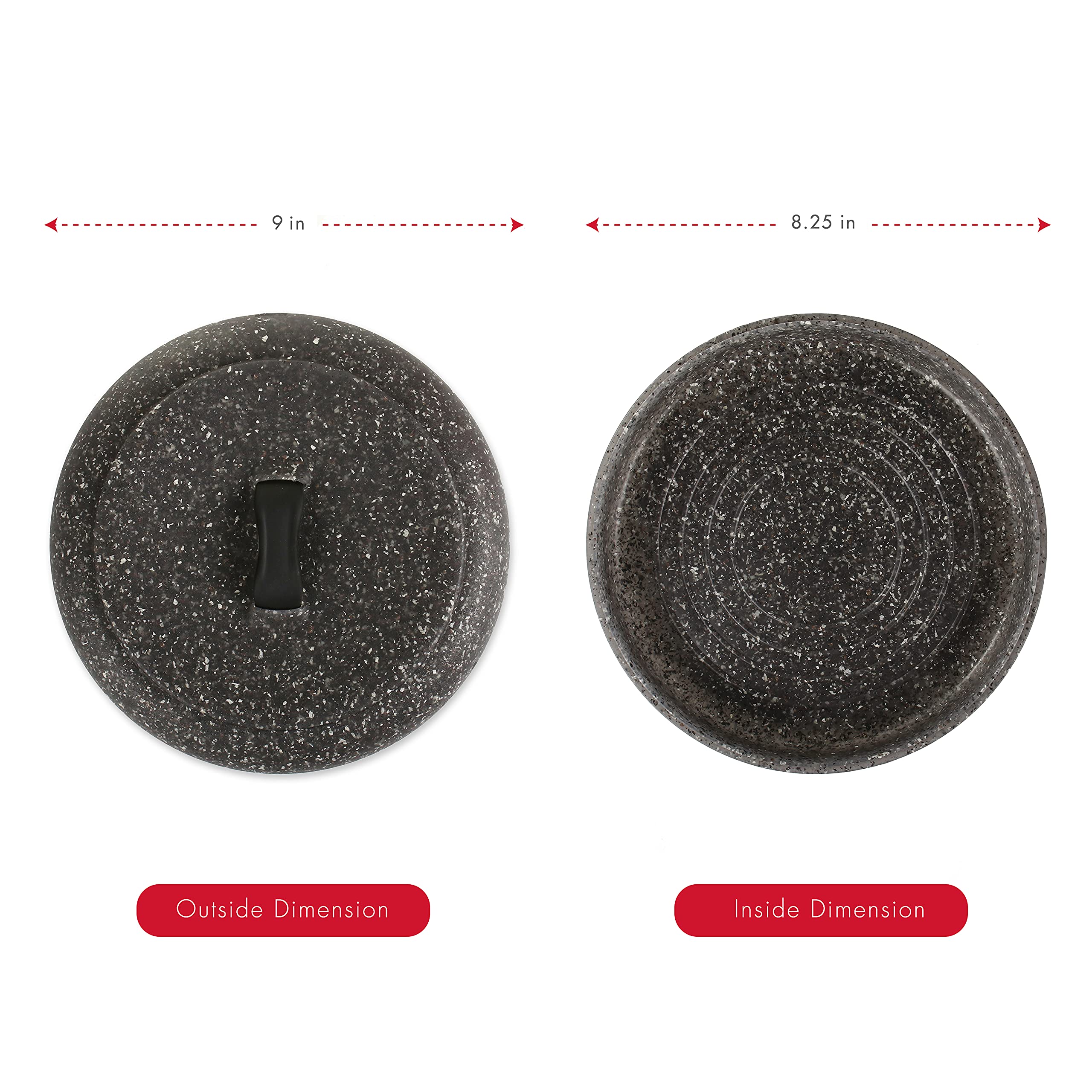 Dexas 503-55 Tortilla-Wärmer in der Mikrowelle, 21,6 x 21,6 x 6,3 cm, Granitmuster. Ideal für Tortillas, Brot, Pfannkuchen, Fladenbrot, Maisbrot, Kunststoff