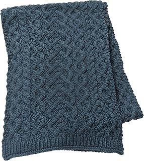 Aran Crafts Women's Knit Soft Heart Pattern Scarf (100% Super Soft Merin...