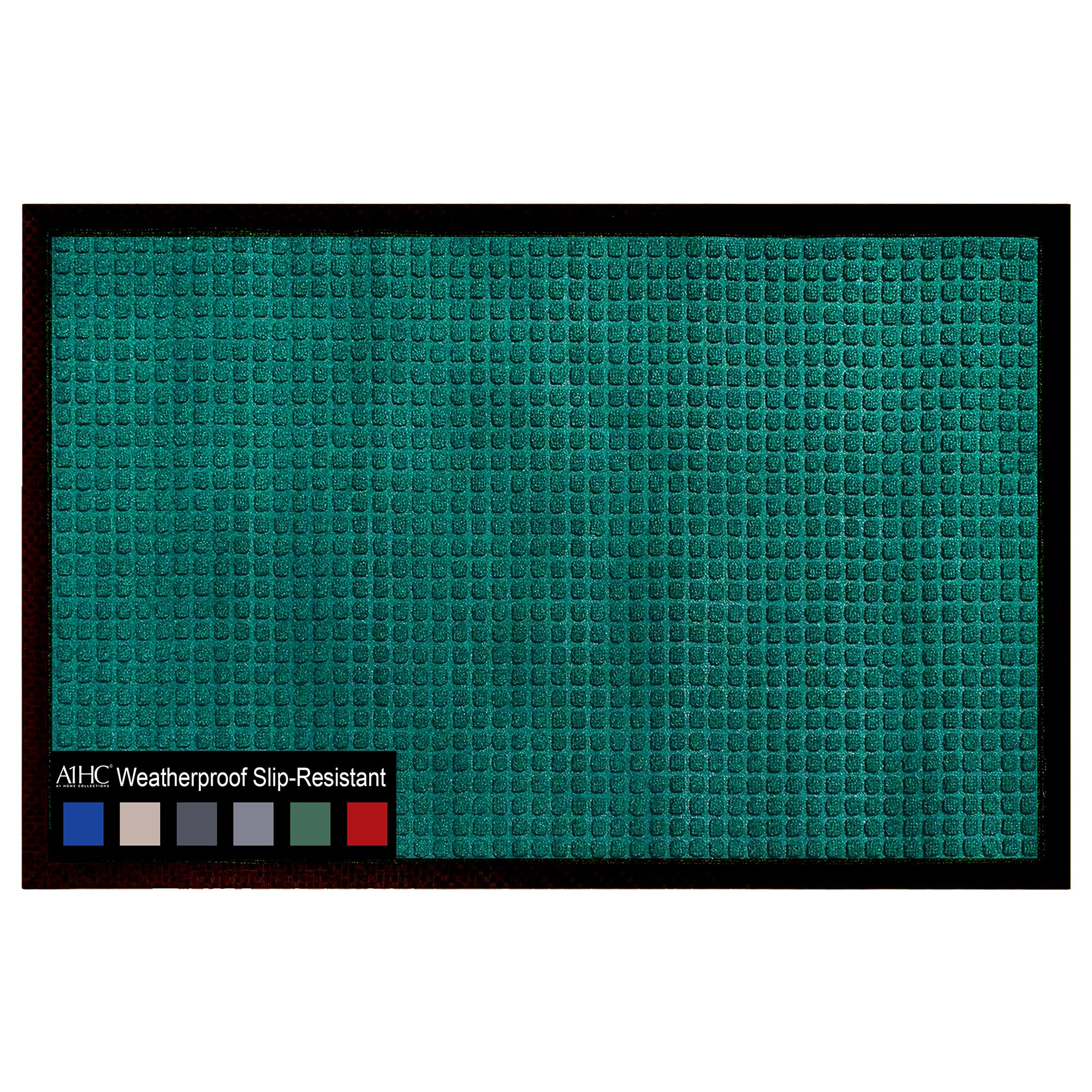 A1HC Indoor Outdoor Doormat – Non-Slip Front Door Mat for Entrance, Patio, Garage & Office – Washable Welcome Mat for Indoor & Outdoor Use, 47x71 Inches, Waffle Green