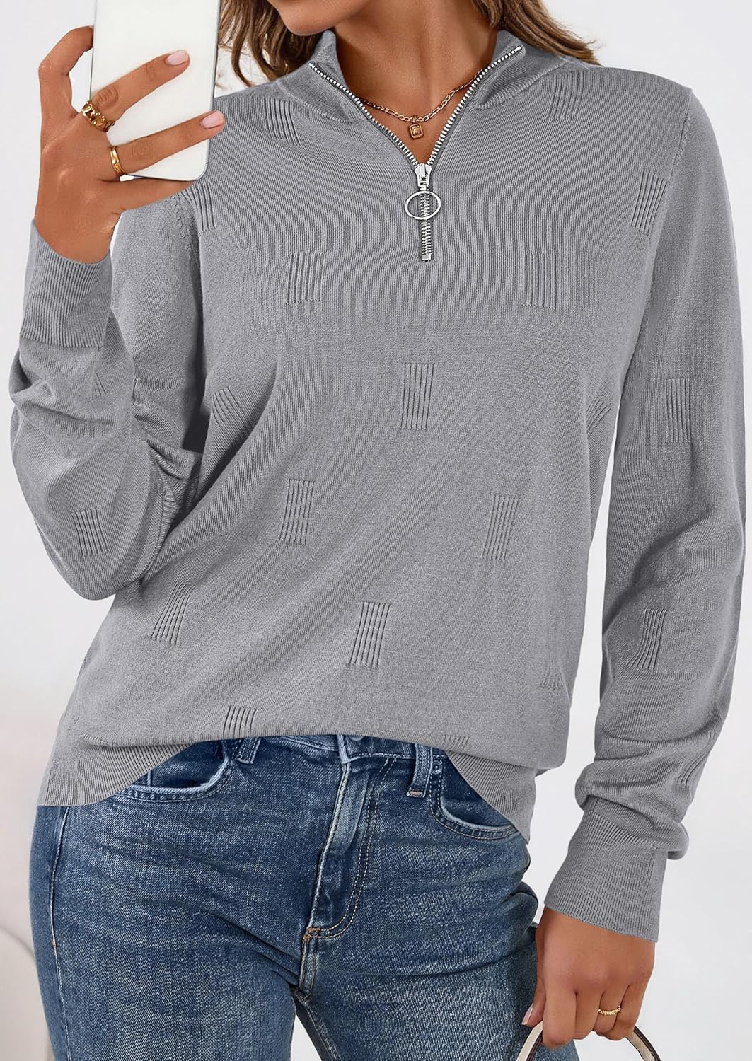 PRETTYGARDEN Womens Sweaters Quarter Zip Knit Long Sleeve Business Casual Pullover Tops 2026 Fall Fashion Work Outfits - Image 6