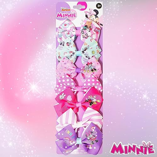 Miniatura 7 de LUV HER Disney Minnie Mouse - Juego de accesorios para el cabello, 7 lazos de 4 pulgadas, pinzas de cocodrilo, a partir de 3 años