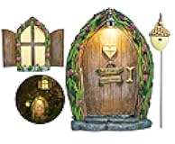 Opening Fairy Door and Window with Light, Fairy Doors for Trees Outdoor, Fairy Door, Fairy House Kit, Fairy Garden Decor, Fairy Doors, Fairy Garden Decor, Fairy Garden Decorations, Garden Fairy