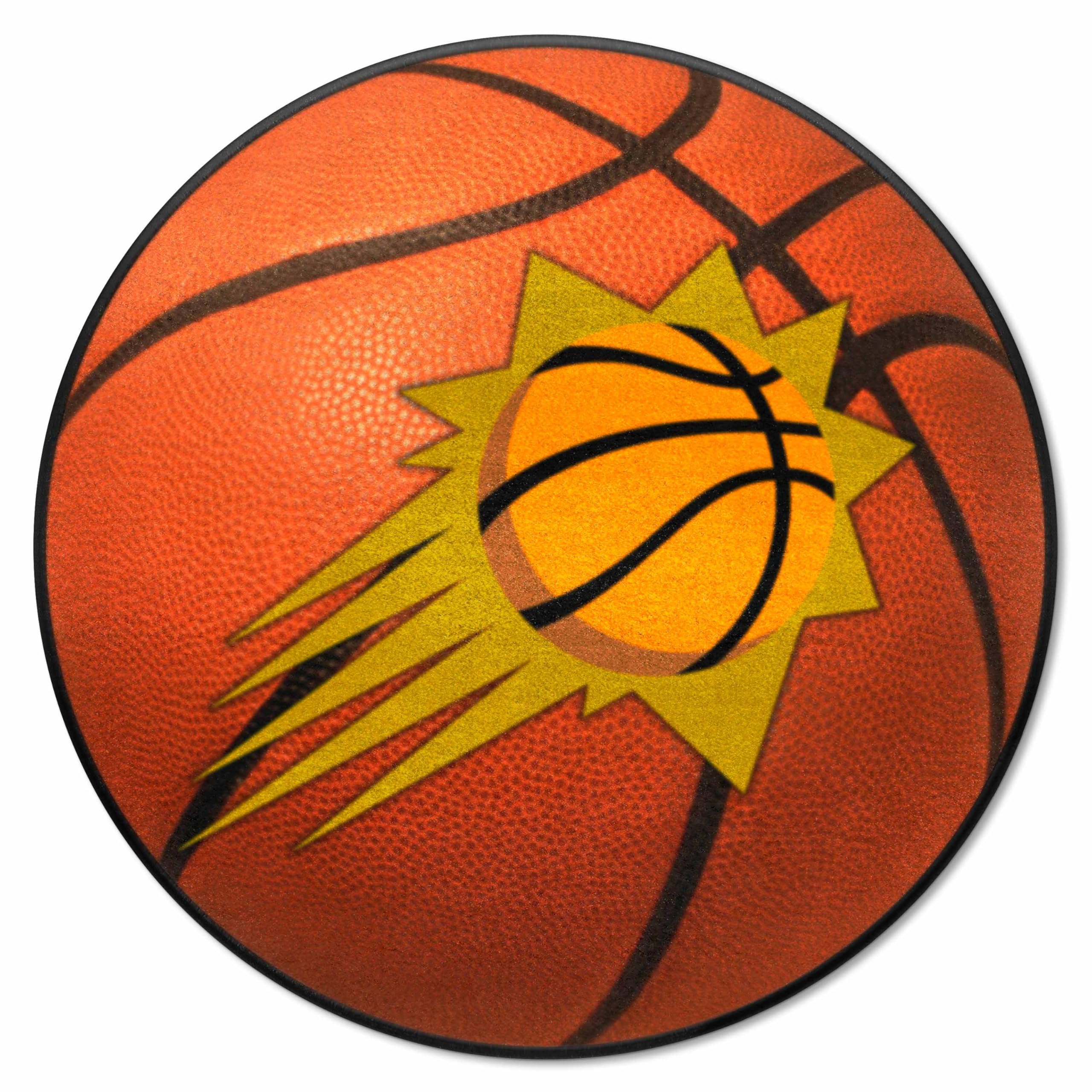 FANMATS 10199 Phoenix Suns Basketball Shaped Rug - 27in. Diameter, Basketball Design, Sports Fan Accent Rug