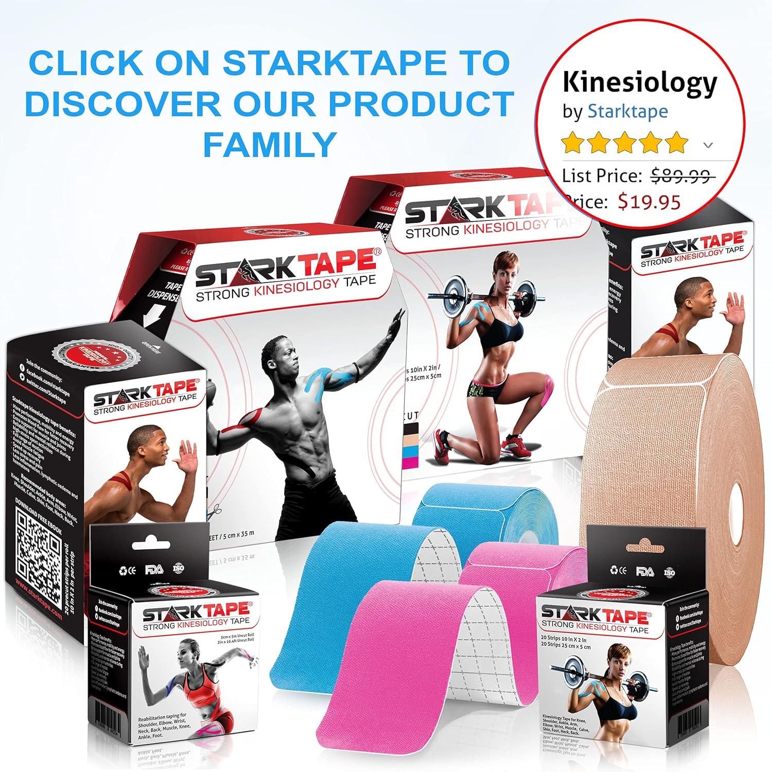 Kinesiology Tape Athletic Pro Sports - 3 Rolls, 60 Precut Strips, Latex-Free, for Muscle Support, Ankles, Wrists, Knees, Running, Tennis, Swimming. Stays Secure for Several Days - Image 6
