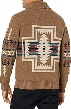 Pendleton Men's Zip Lambswool Cardigan, Harding Taupe, XX-Large at