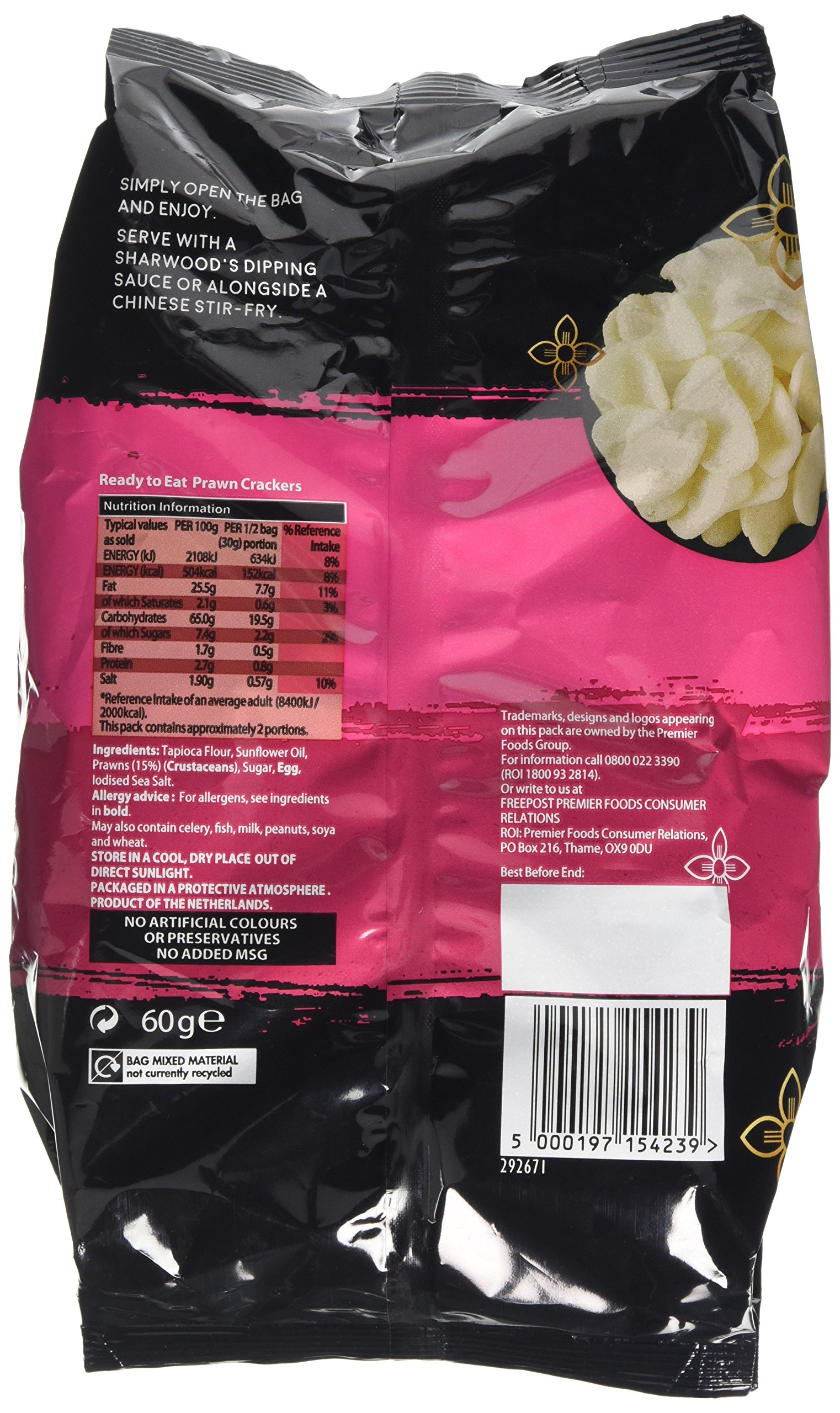 Sharwood's Gotowy do jedzenia prawn krakersy 60 g (opakowanie 12 szt.)
