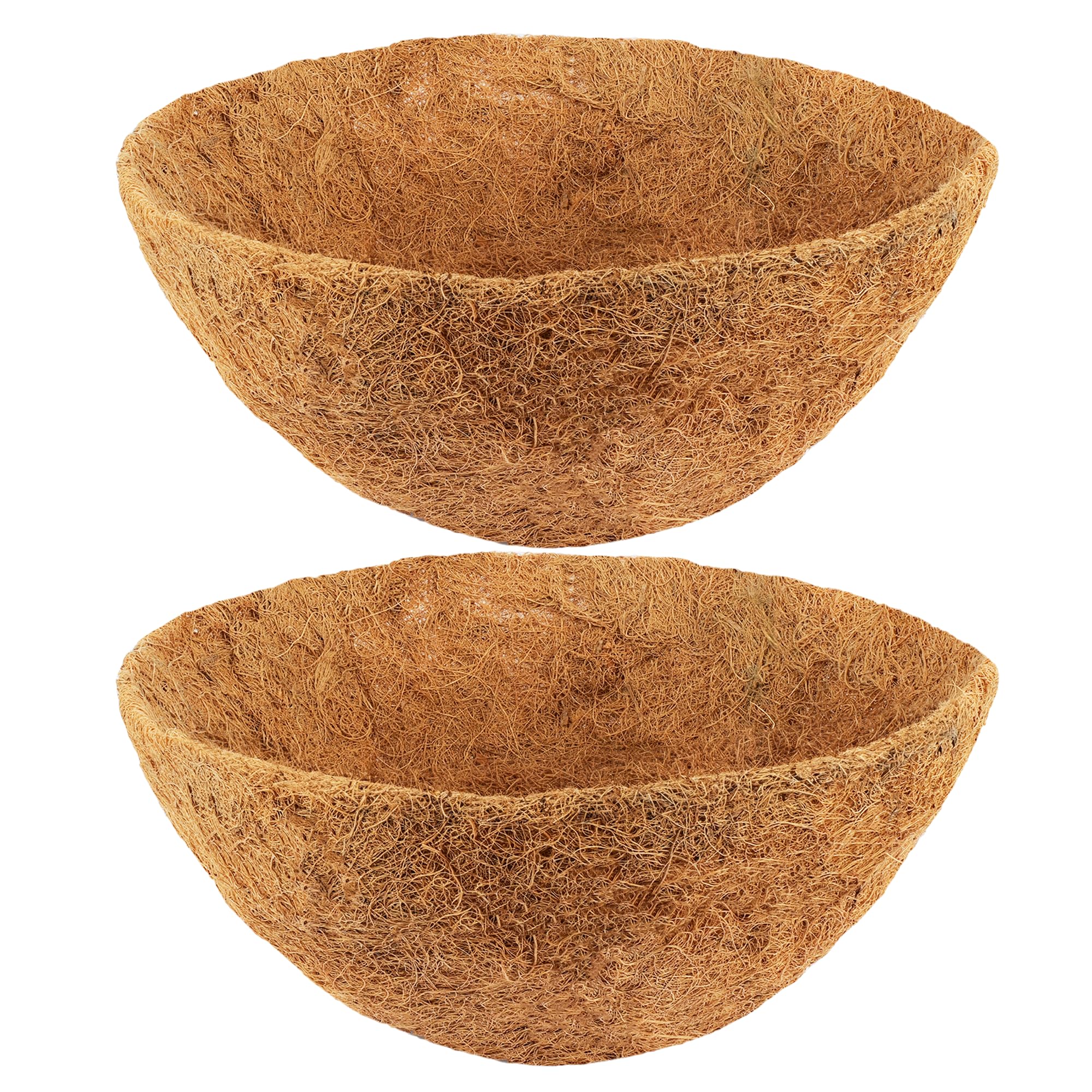 D.a.y. Republic Silver 2 14" Coco Liners For Hanging Baskets – Natural Coconut Fiber Round Replacement Liners For Garden Hanging Planters (2 Pack - 14" Coco Liner Basket)