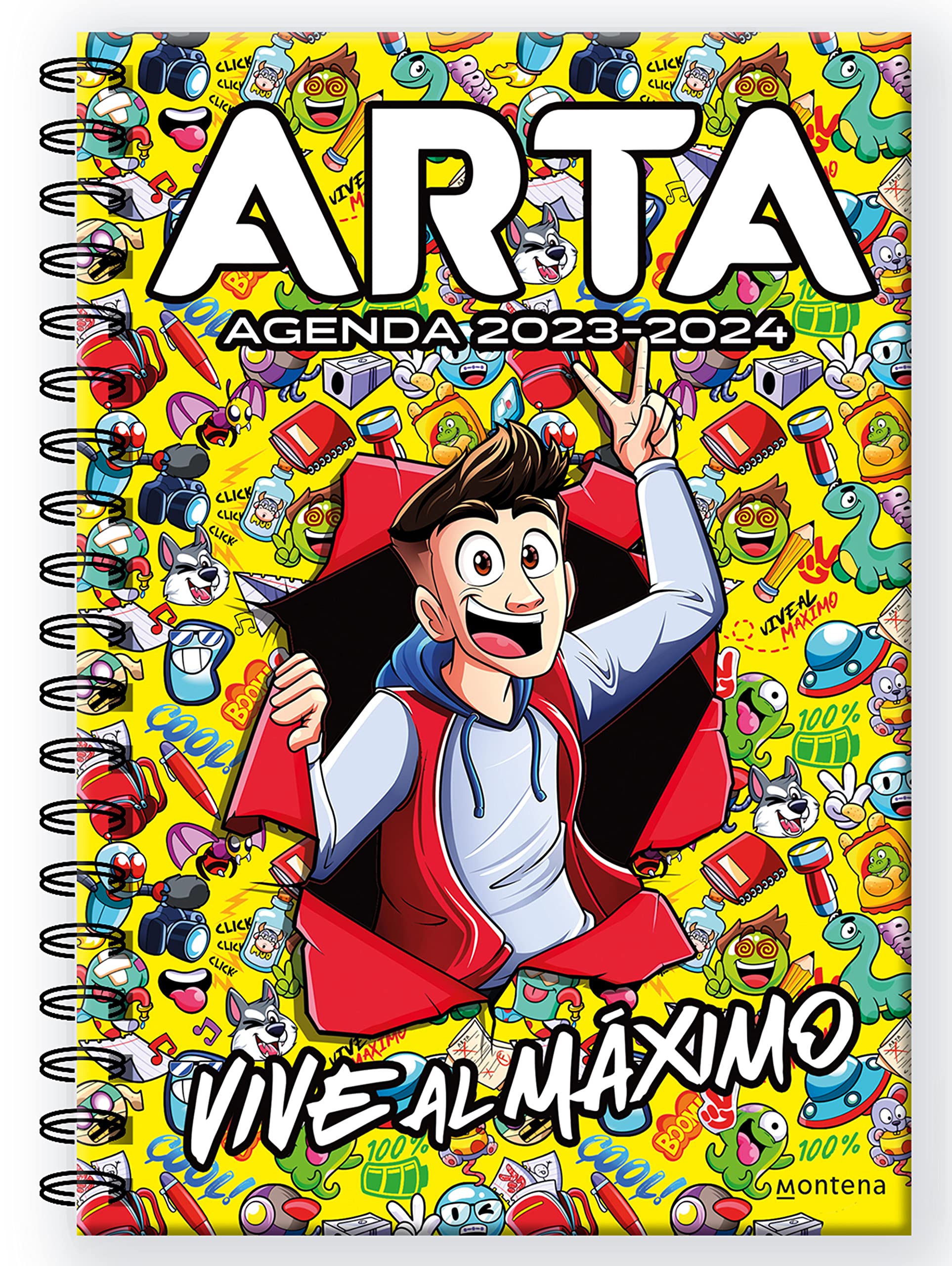 Arta Game - Agenda escolar 2023-2024. Vive al máximo: Con actividades y pegatinas para niños y niñas