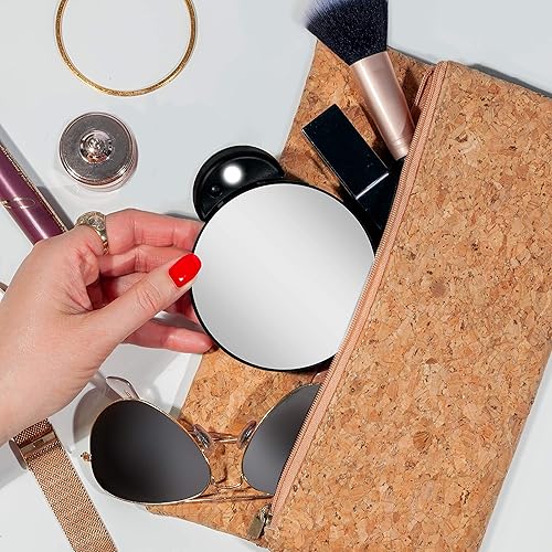 Miniatura 8 de Zadro Espejo de punto compacto, potentes aumentos de 10X15X o 20X, espejos de viaje con ventosas, mini espejo de tamaño monedero para maquillaje,