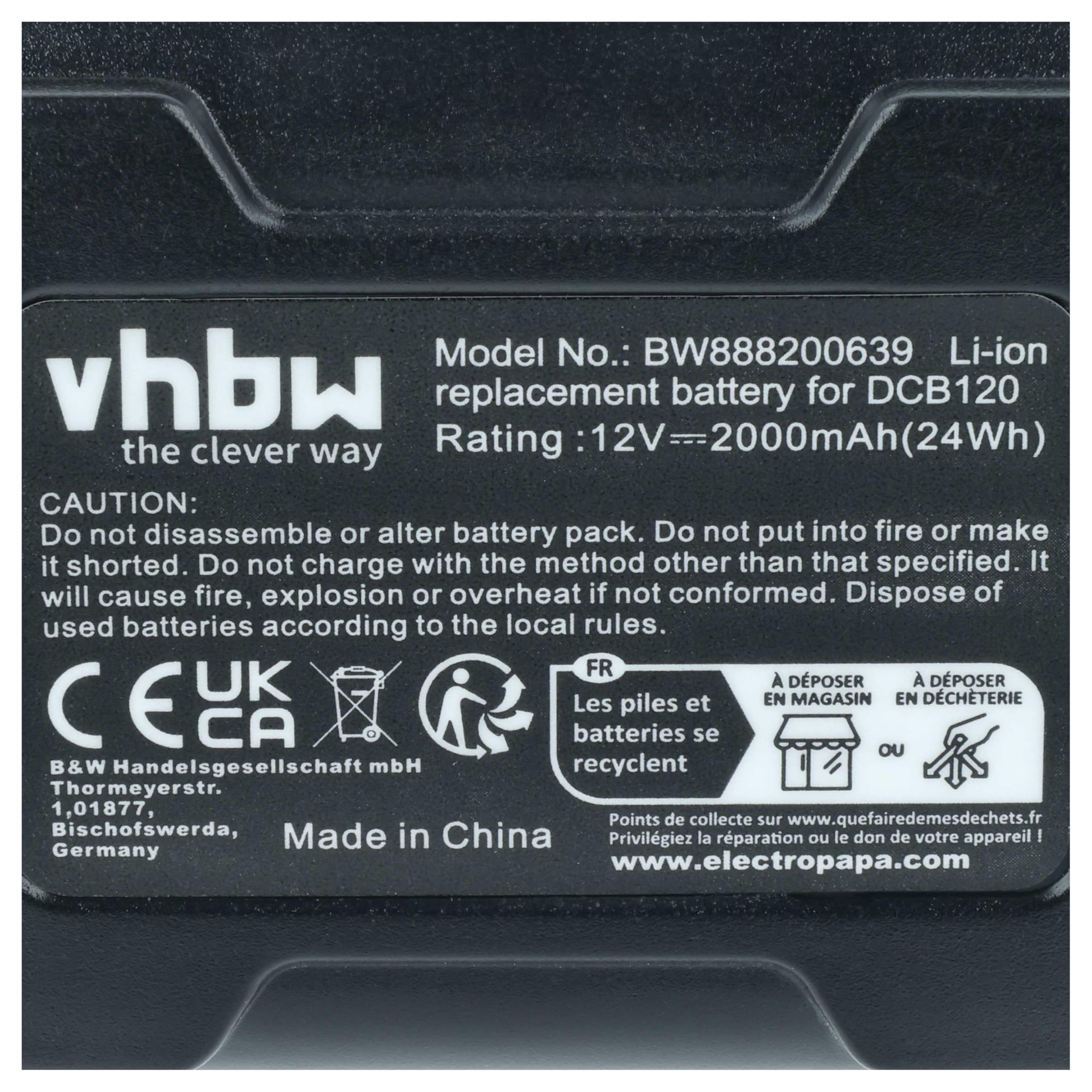 vhbw 3X Batterie Compatible avec Dewalt 12V Max Li-ION