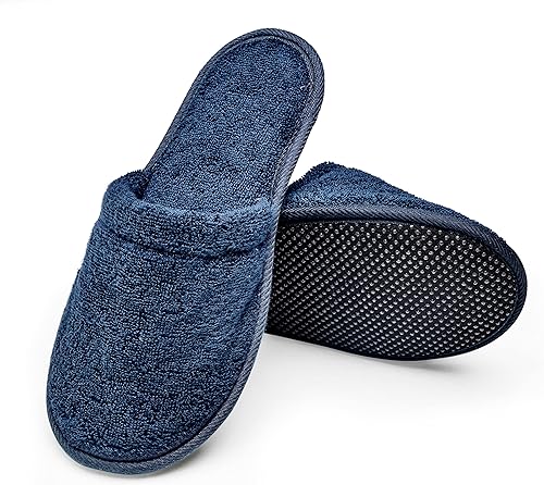 Miniatura 2 de Arus Pantuflas de algodón para hombre, tela de toalla turca para spa y baño