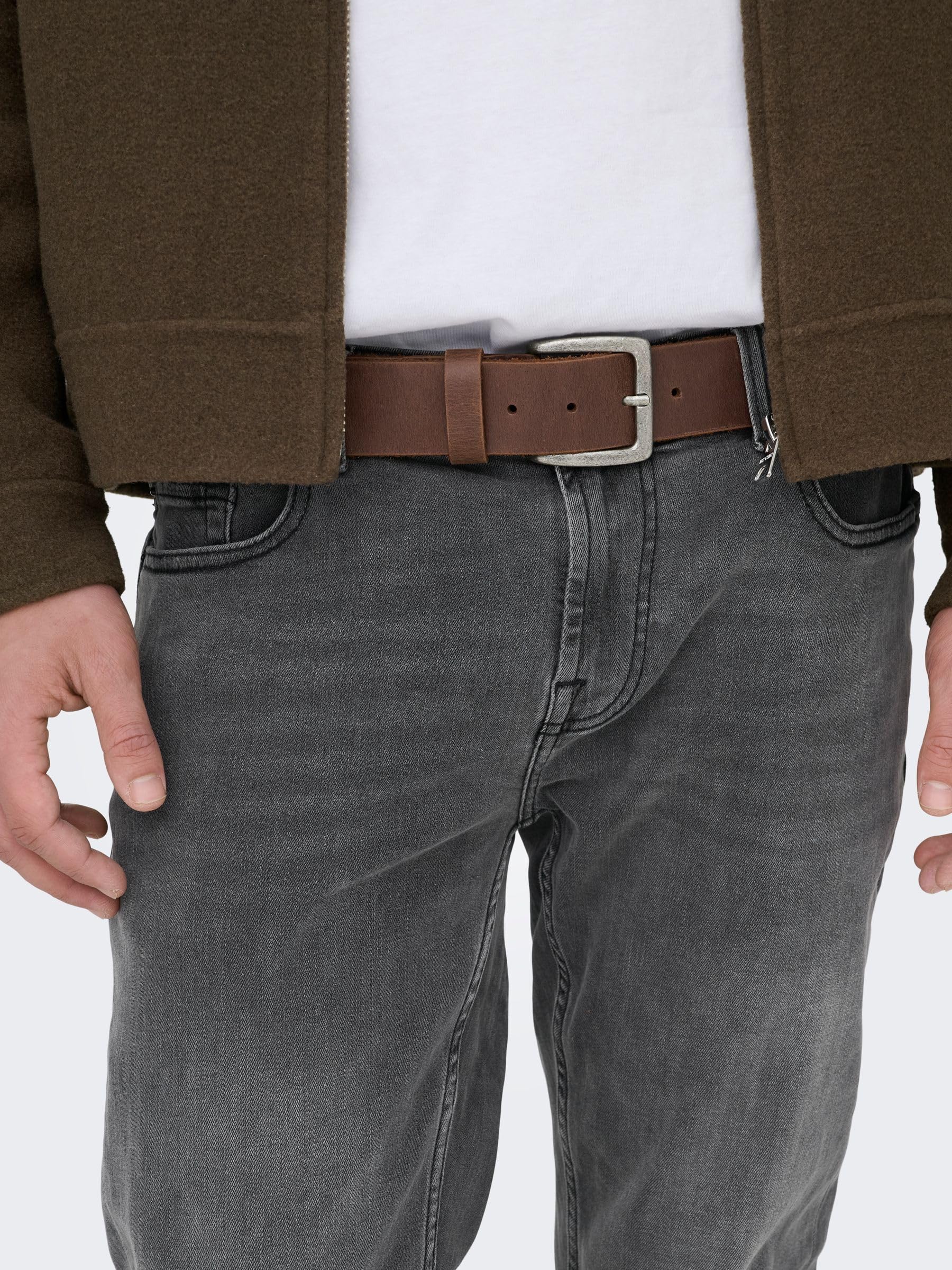Only & Sons Uomo O&S Slim Fit Pantaloni Jeans Basic Denim ONSWARP Elasticizzato Pantaloni A Svasati