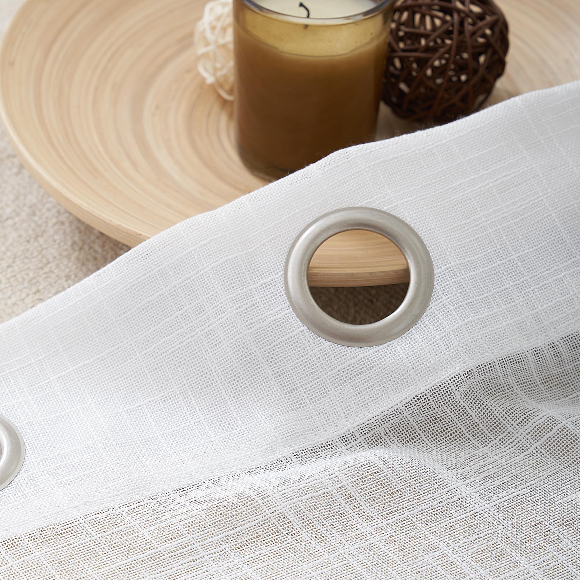 Treatmentex Vorhänge In Leinenoptik – Transparent, Weiß, 140 X 260 Cm, 2 Stück – Für Wohnzimmer, Schlafzimmer & Büro