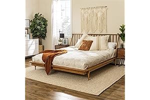 Walker Edison King Wood Bed: Mid-Century Modern Solid Wood Spindle Platform Bed