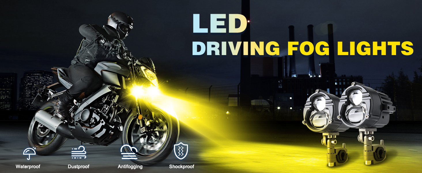 Colight D07 Pro Universal 6 LED Motorcycle Driving Lights - 2.5 Inch ...