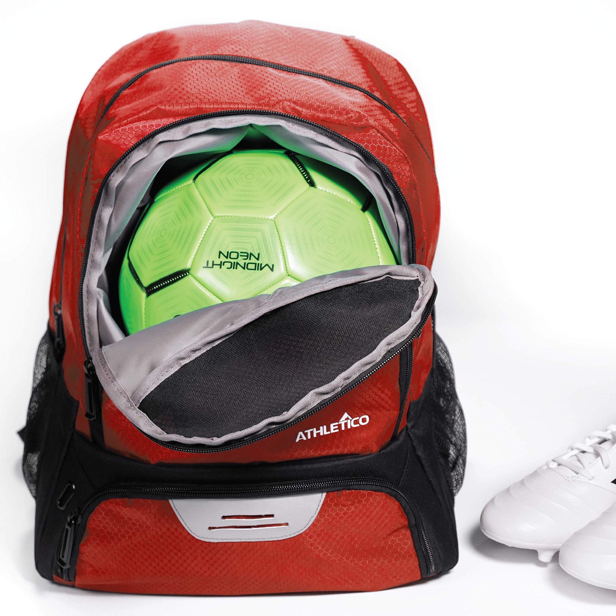 Athletico Fußballtasche für Jugendliche, Fußballrucksack & Taschen für Basketball, Volleyball & Fußball | für Kinder, Jugendliche, Jungen, Mädchen | Inklusive separater Stollen und Ballfach