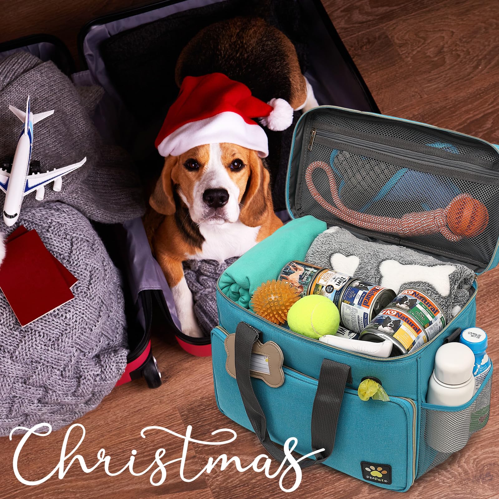 Hunde-Reisetasche für Reisen, Wochenausflug/Übernachtung, Hunde-Reisezubehör mit Multifunktionstaschen, Haustier-Reise-Set für Hund und Katze, ideale Hunde-Wickeltasche und Hunde-Reise-Set