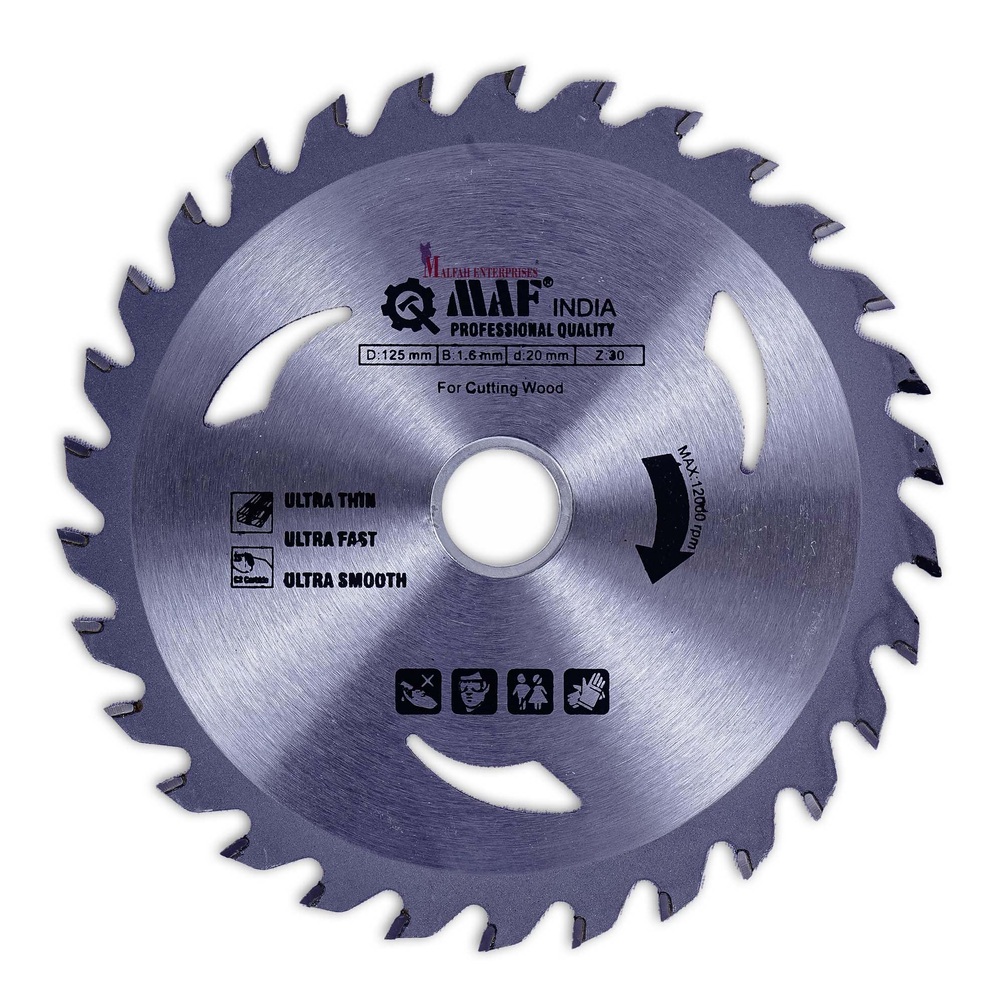 Malfah Tct Blade Wood for Ply Laminate Acrylic Wood Board 125x1.6x1.1 Z 30x20 16mm Extra Thin Black Box 5x30 Maf Pro (B0CJ7TY3Z2) Amazon Price History, Amazon Price Tracker