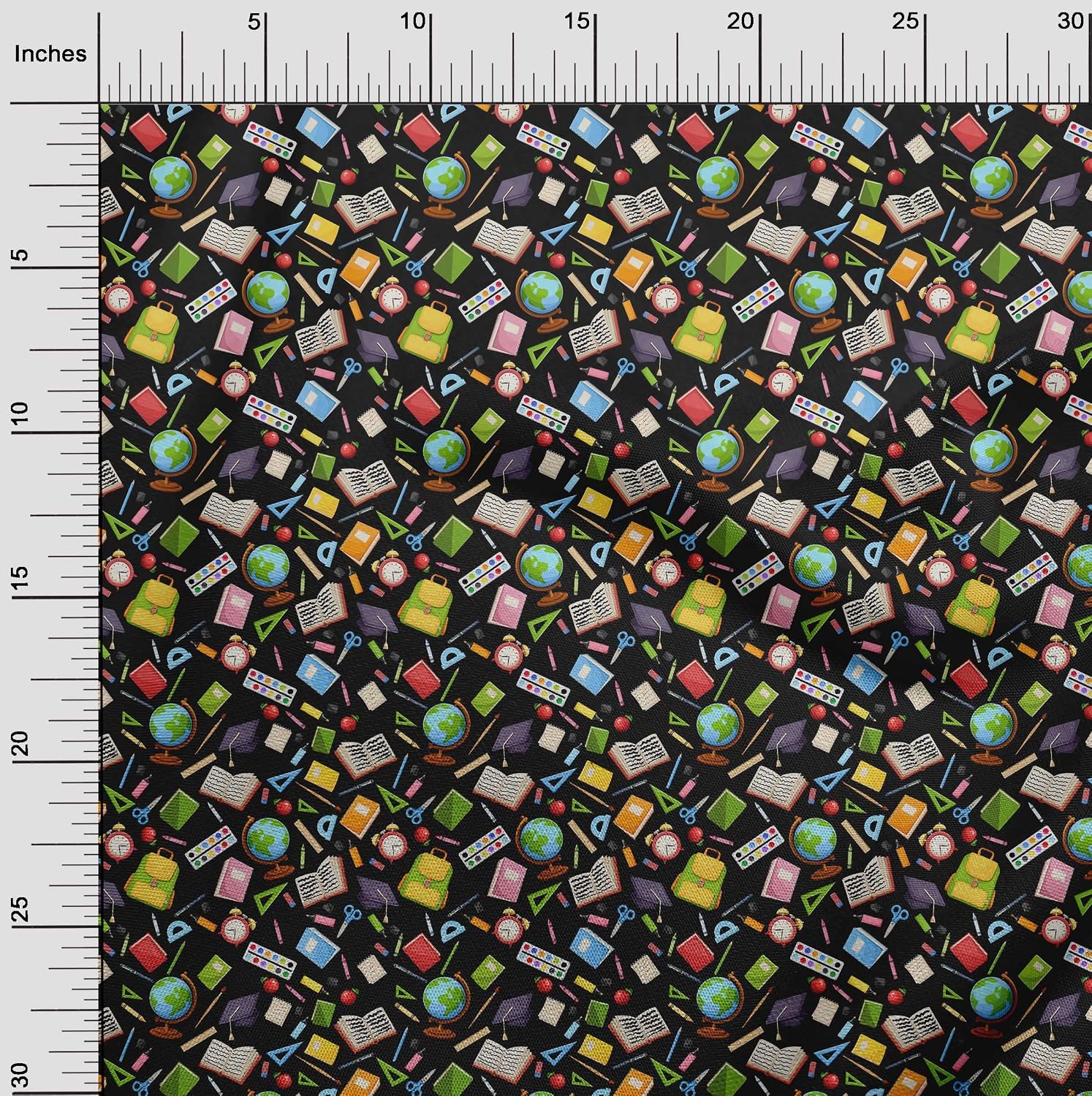 oneOone Cotton Flex Black Fabric Kids Quilting Supplies Print Sewing Fabric By The Yard 40 Inch Wide-8479